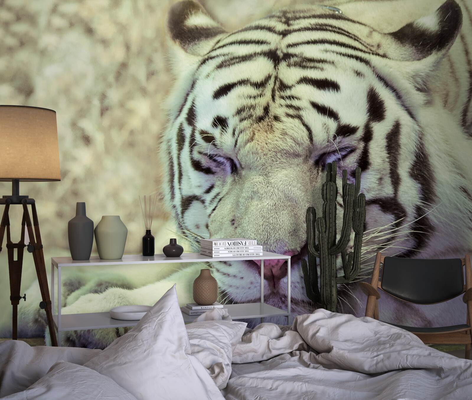 Fototapeta biely tiger v stave snov