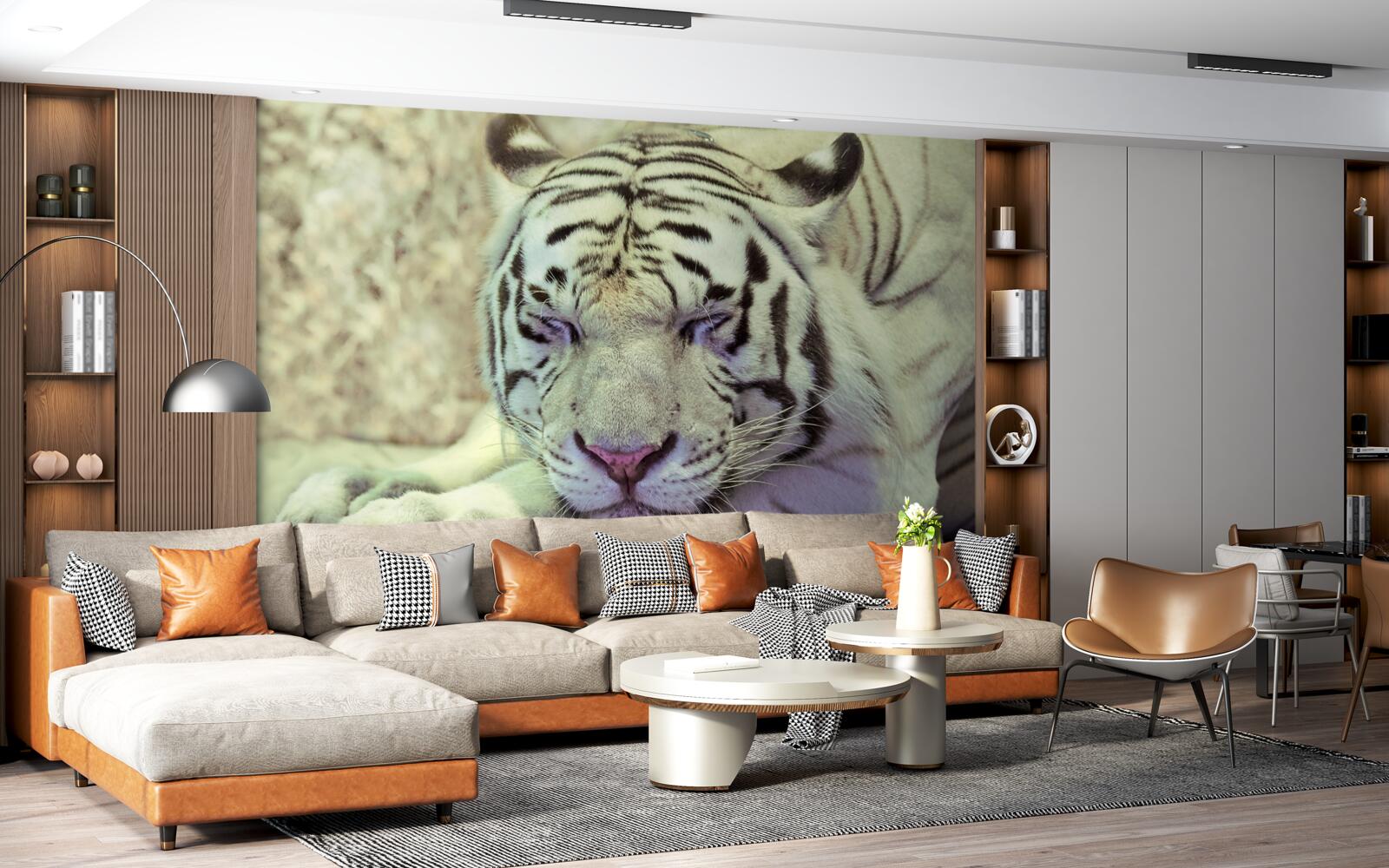 Fototapeta biely tiger v stave snov