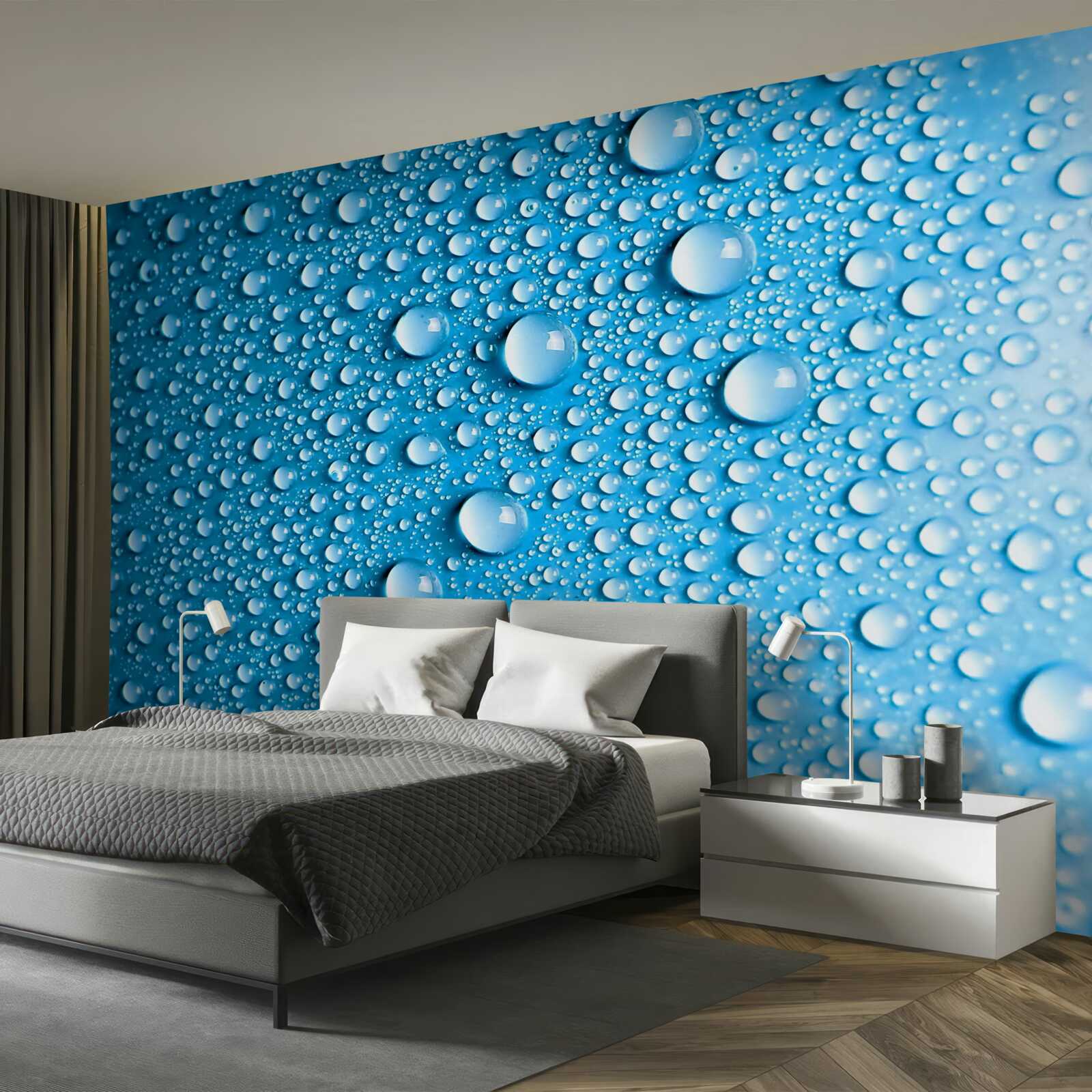 Fototapeta veľké kvapky na modrom pozadí