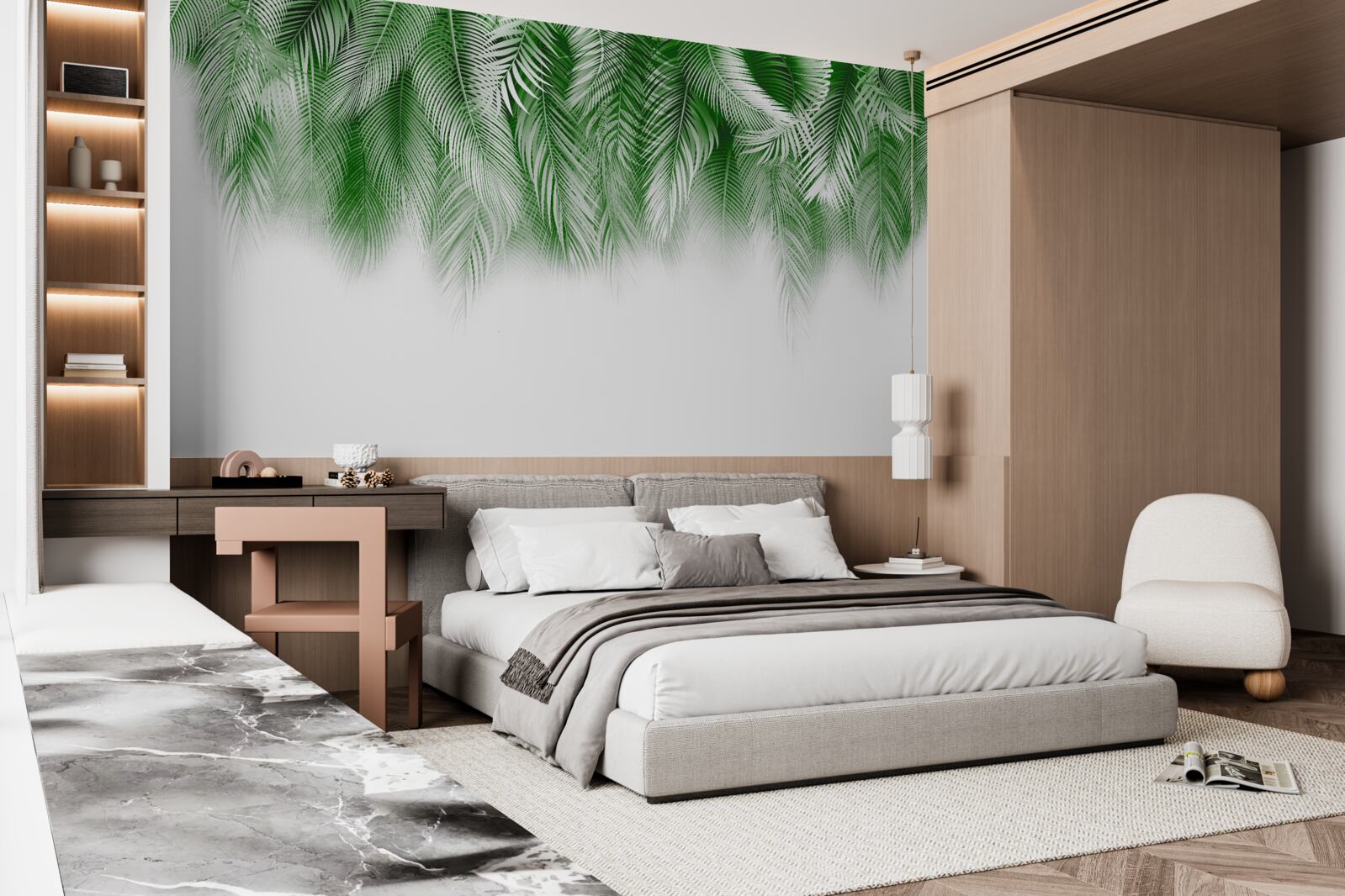 Fototapeta svetlozelené listy paprade