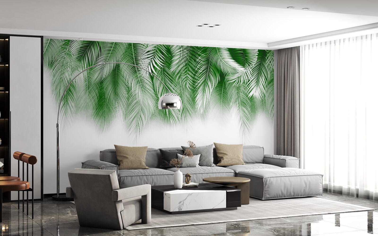 Fototapeta svetlozelené listy paprade