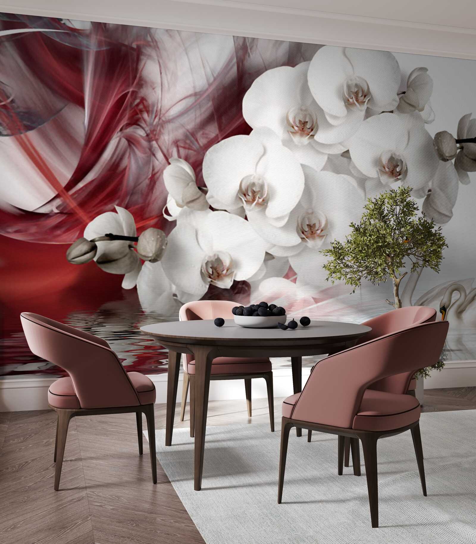 Fototapeta orchidey majú biele puky a chobotnice