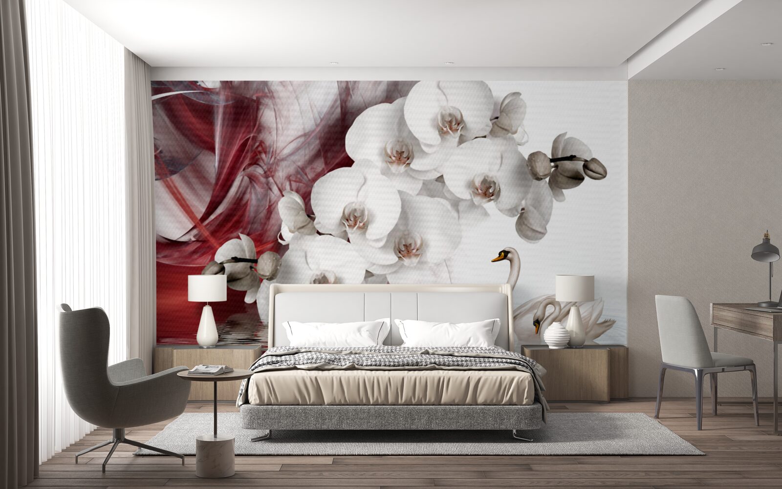 Fototapeta orchidey majú biele puky a chobotnice