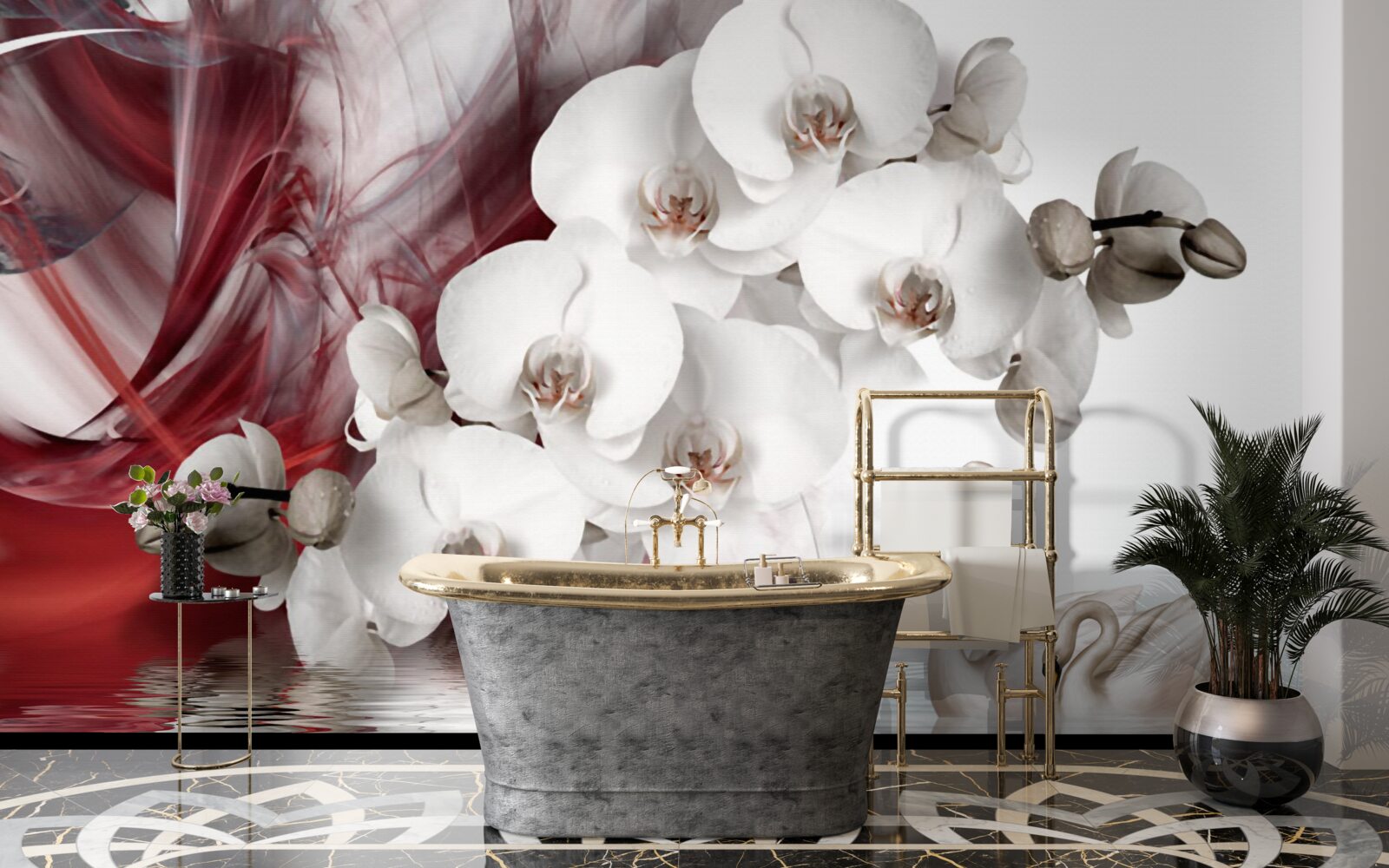 Fototapeta orchidey majú biele puky a chobotnice