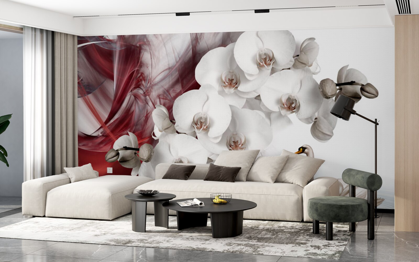 Fototapeta orchidey majú biele puky a chobotnice