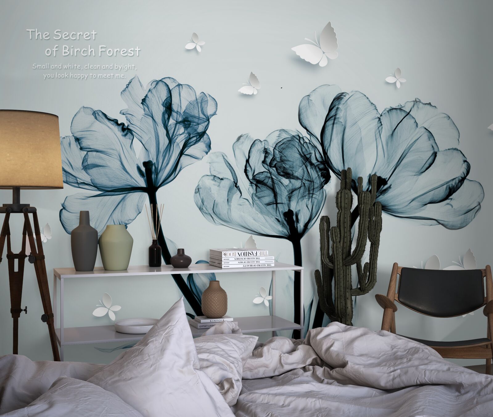 Fototapeta jemné maky a svetlé motýle