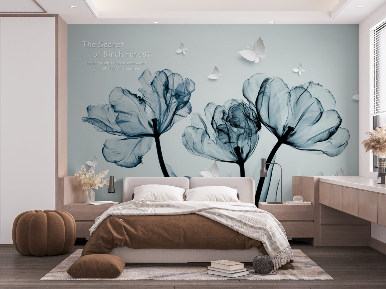 Fototapeta jemné maky a svetlé motýle