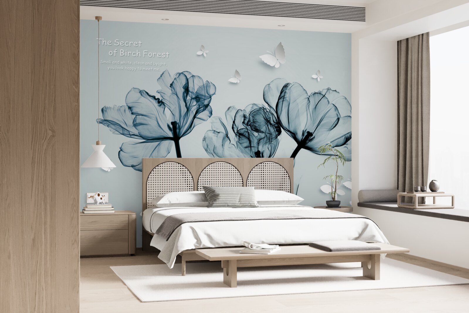 Fototapeta jemné maky a svetlé motýle