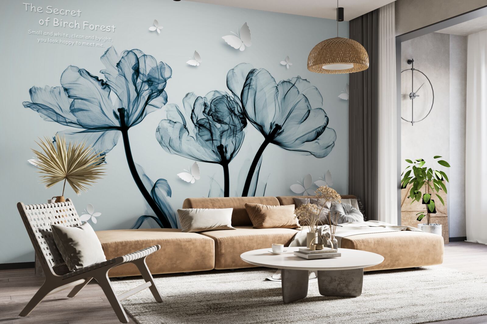 Fototapeta jemné maky a svetlé motýle