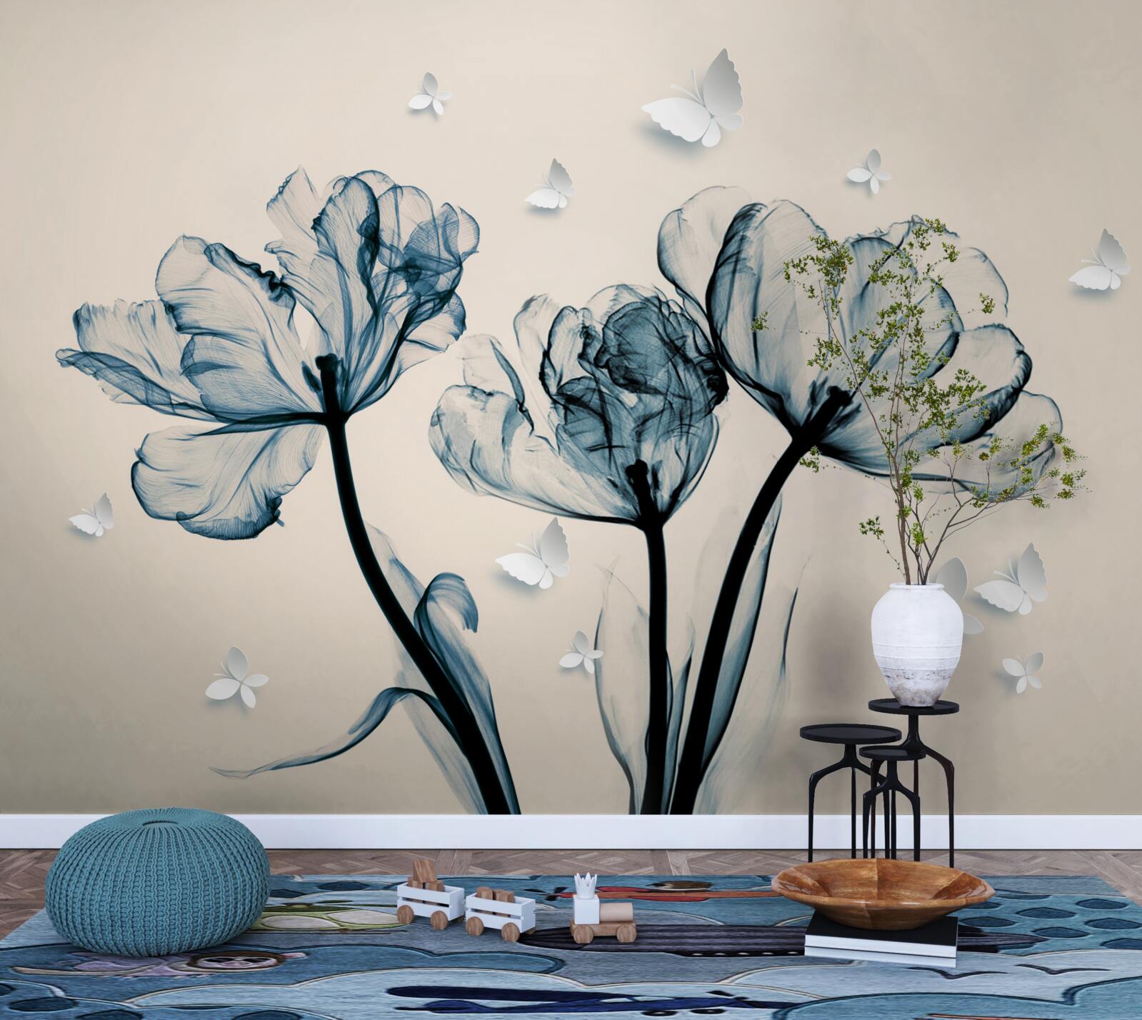 Fototapeta nad rastlinkami lietajú ľahké mory