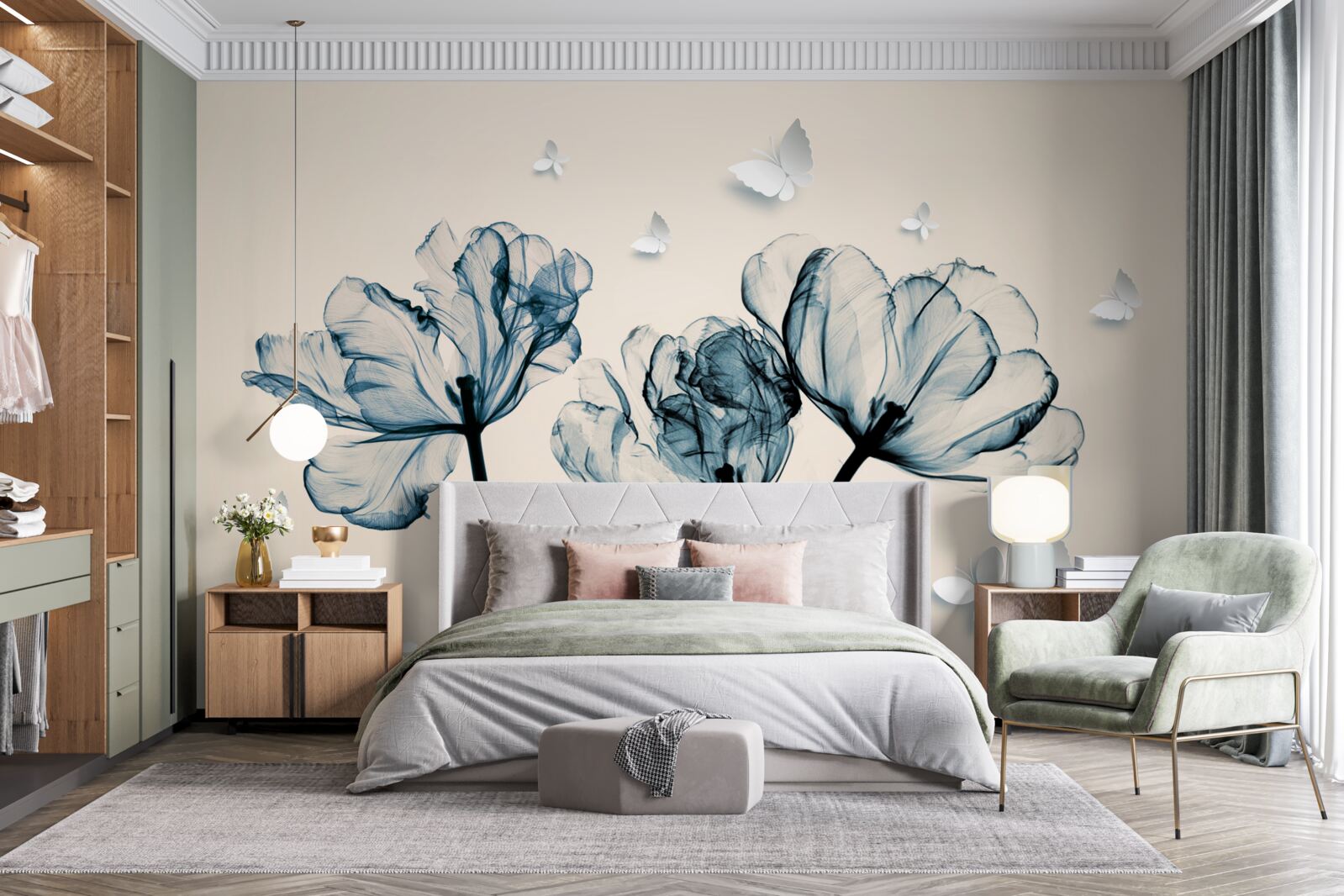 Fototapeta nad rastlinkami lietajú ľahké mory