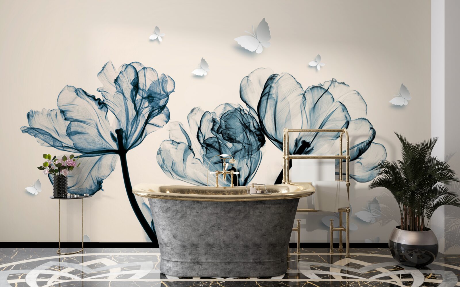 Fototapeta nad rastlinkami lietajú ľahké mory