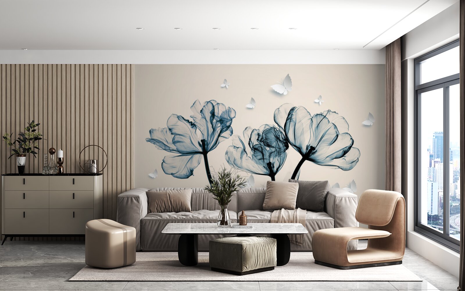 Fototapeta nad rastlinkami lietajú ľahké mory