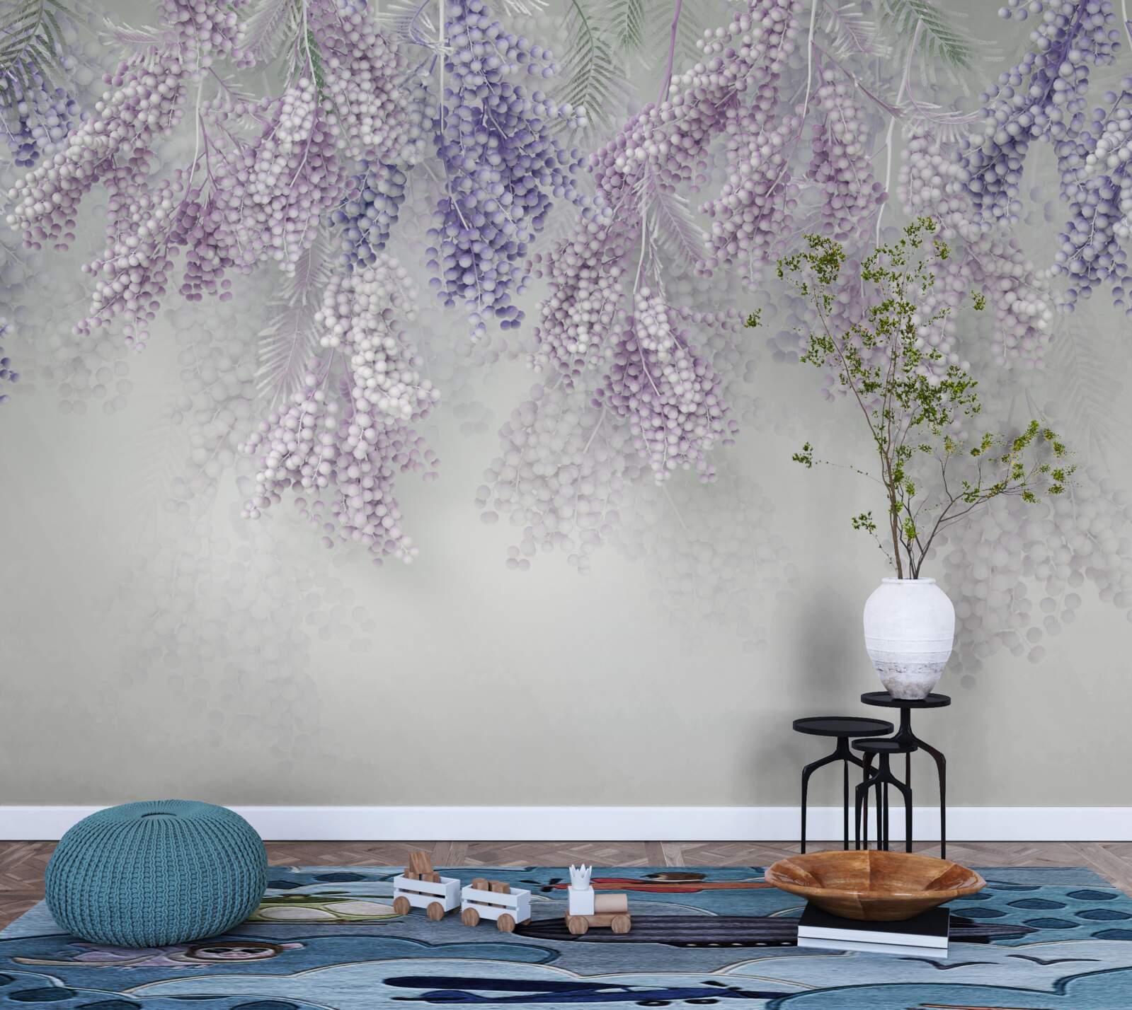 Fototapeta tenké výhonky s bohatým olistením