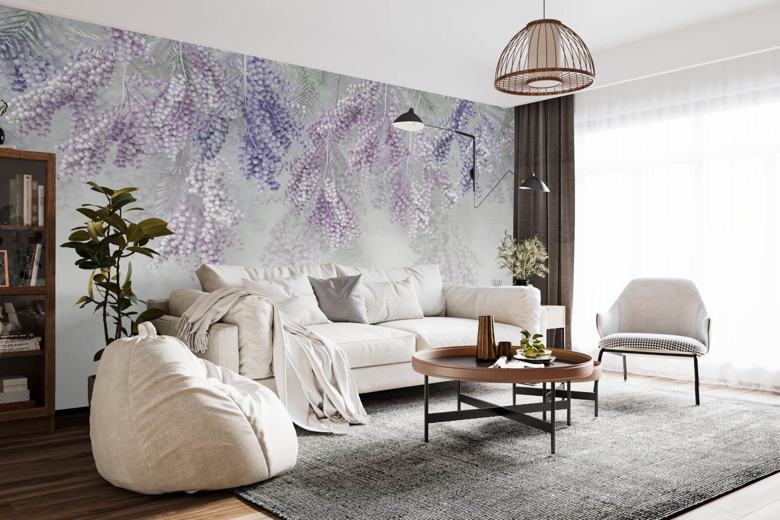 Fototapeta tenké výhonky s bohatým olistením