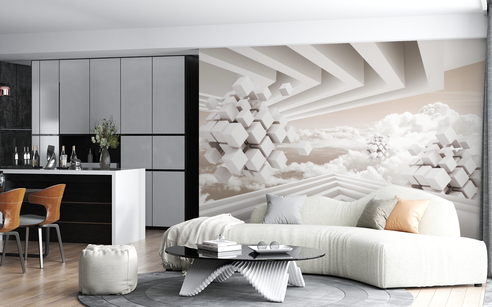 Fototapeta 3d frosty na svetlom povrchu