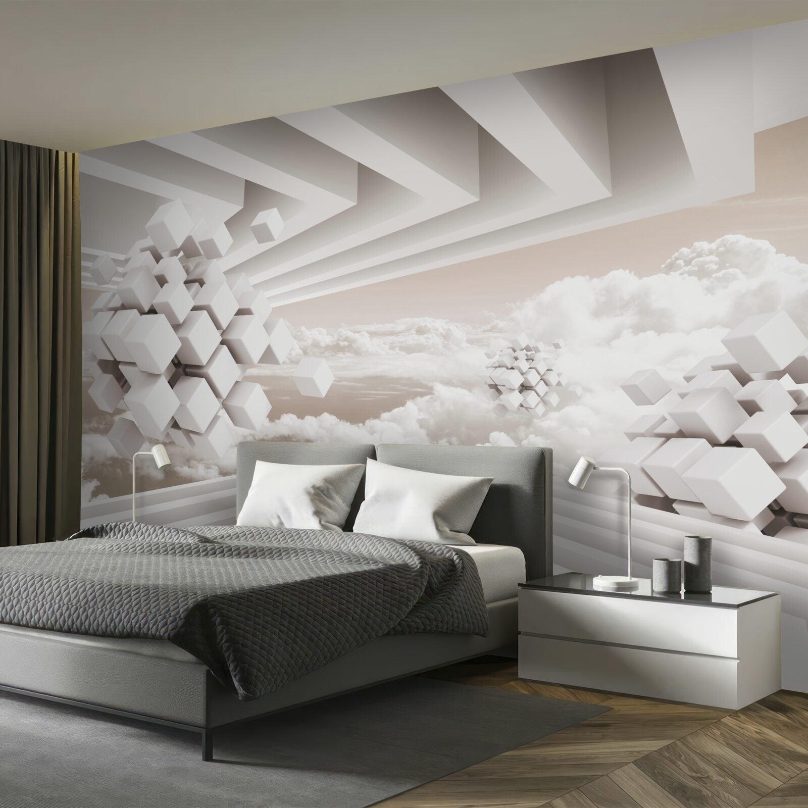 Fototapeta 3d frosty na svetlom povrchu