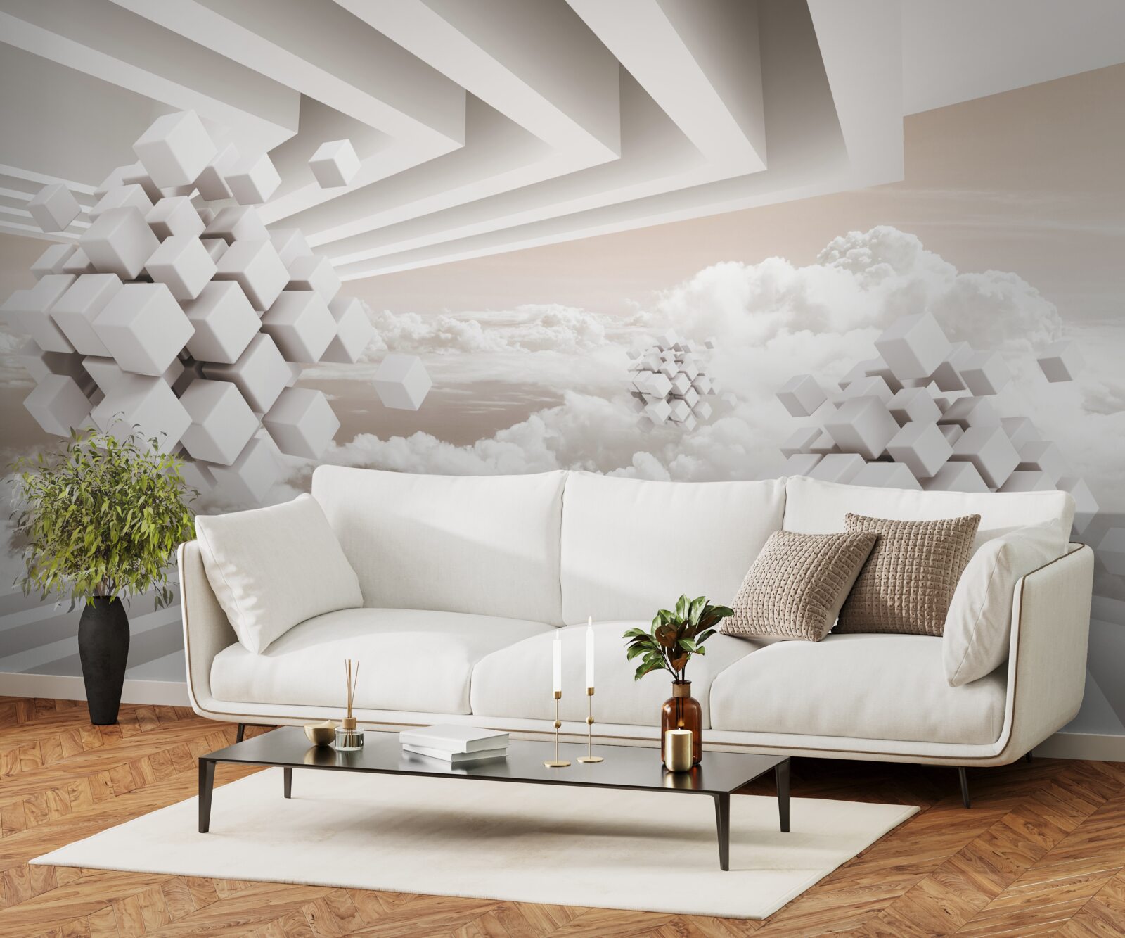 Fototapeta 3d frosty na svetlom povrchu