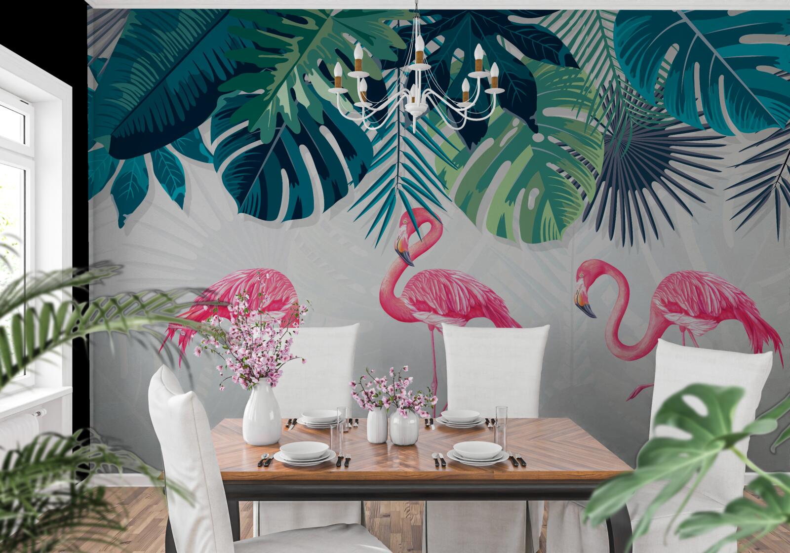 Fototapeta tropické lesy s ružovými škvrnitými stromami