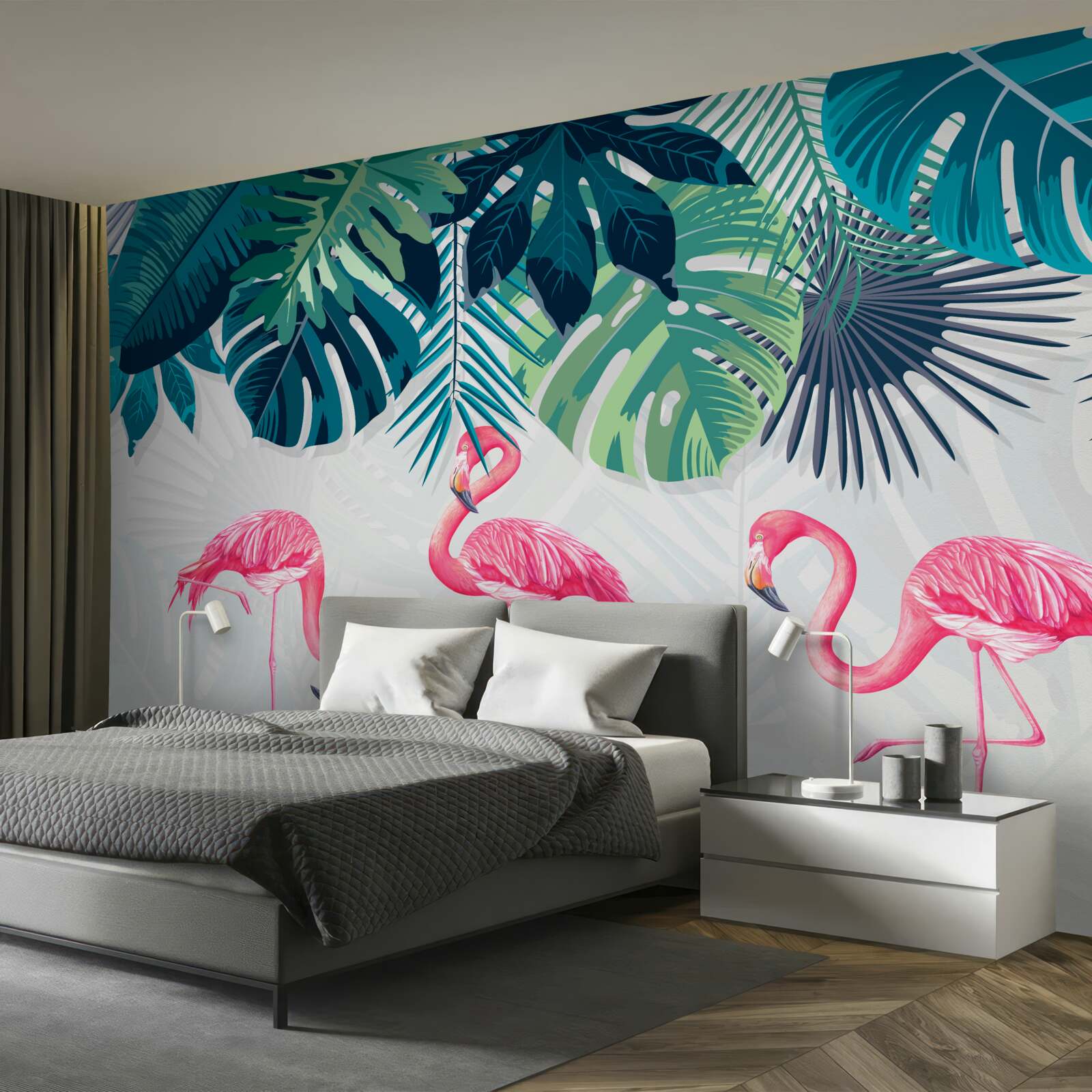 Fototapeta tropické lesy s ružovými škvrnitými stromami