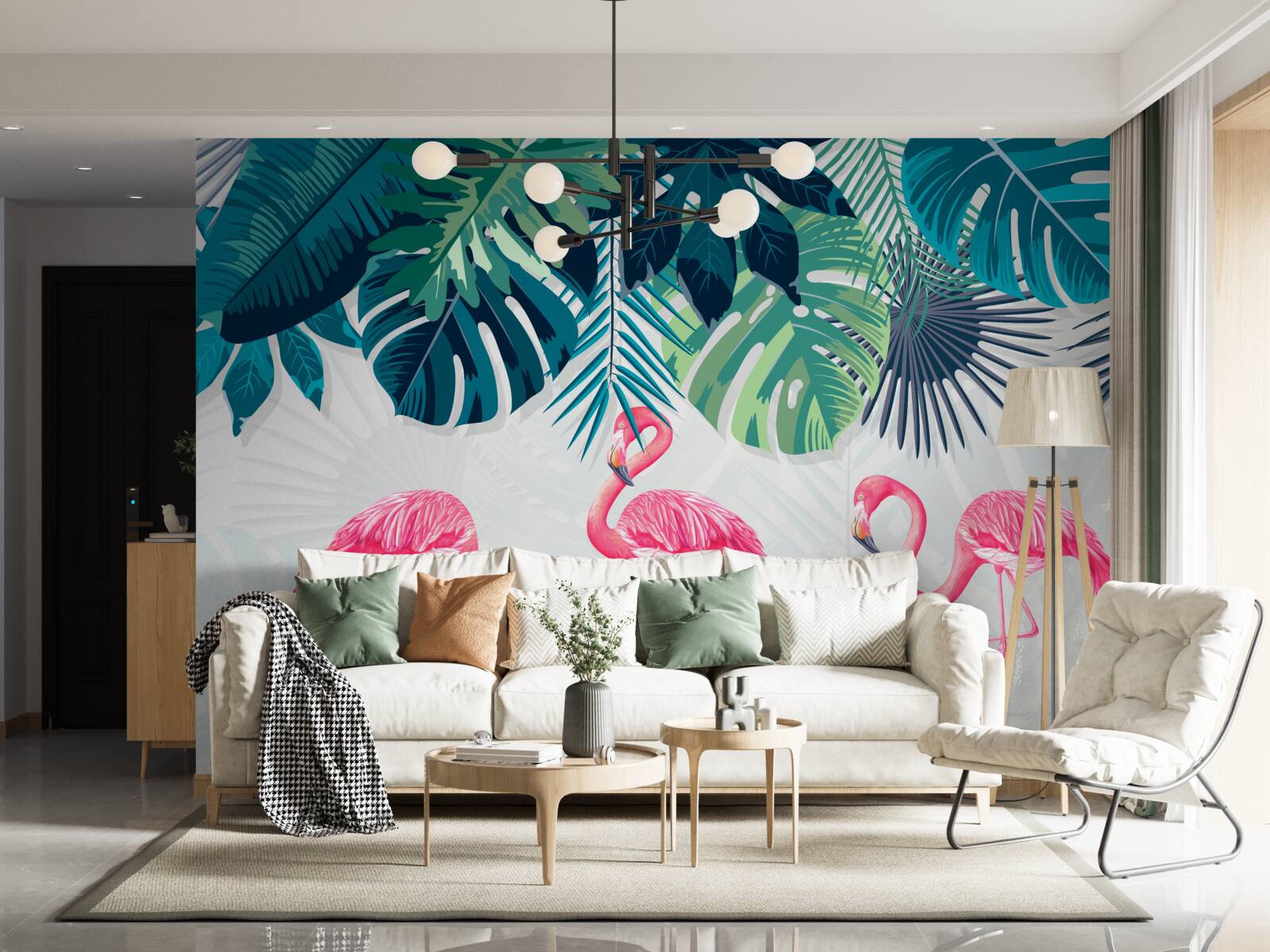 Fototapeta tropické lesy s ružovými škvrnitými stromami