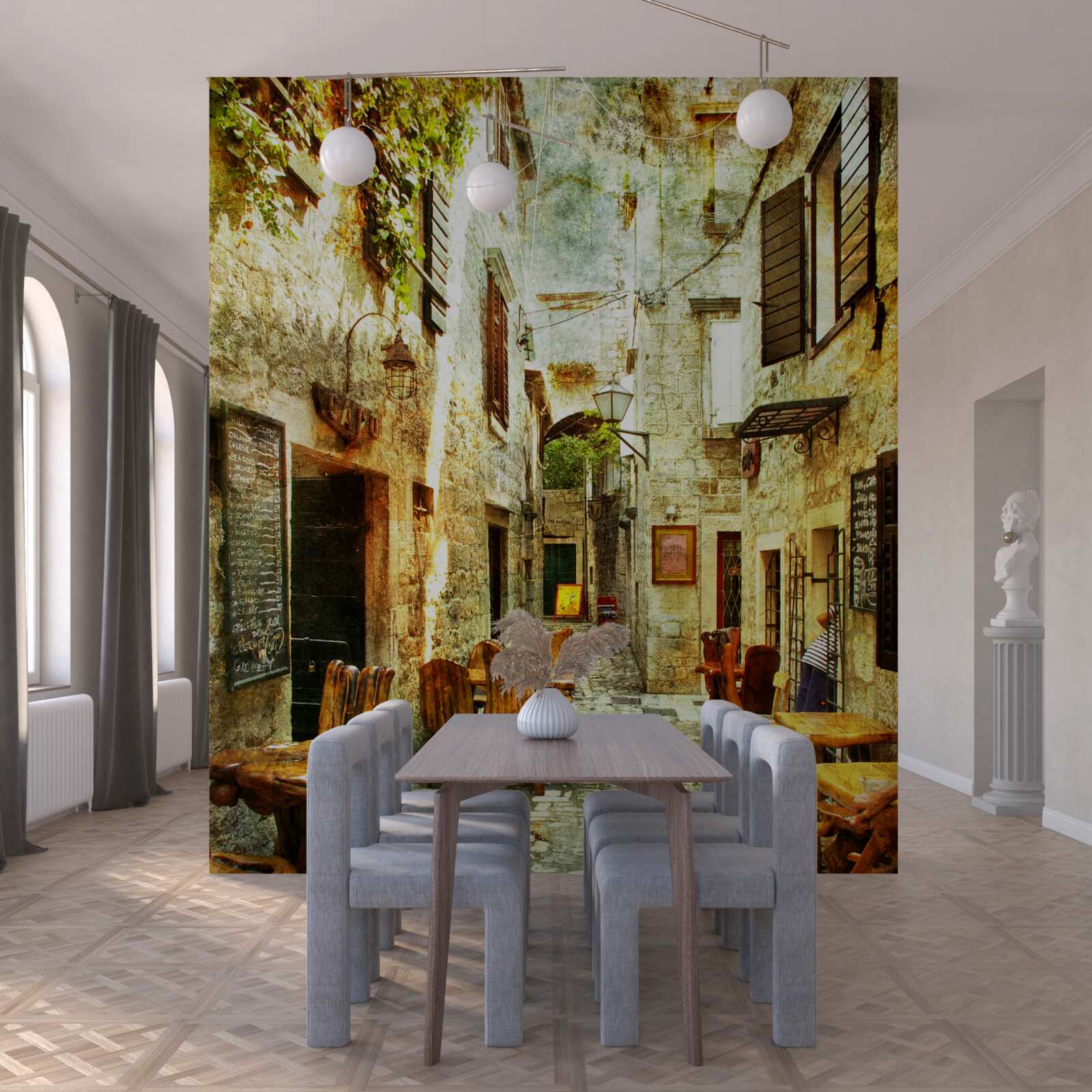 Fototapeta kaviareň s útulnou atmosférou v historickej časti mesta