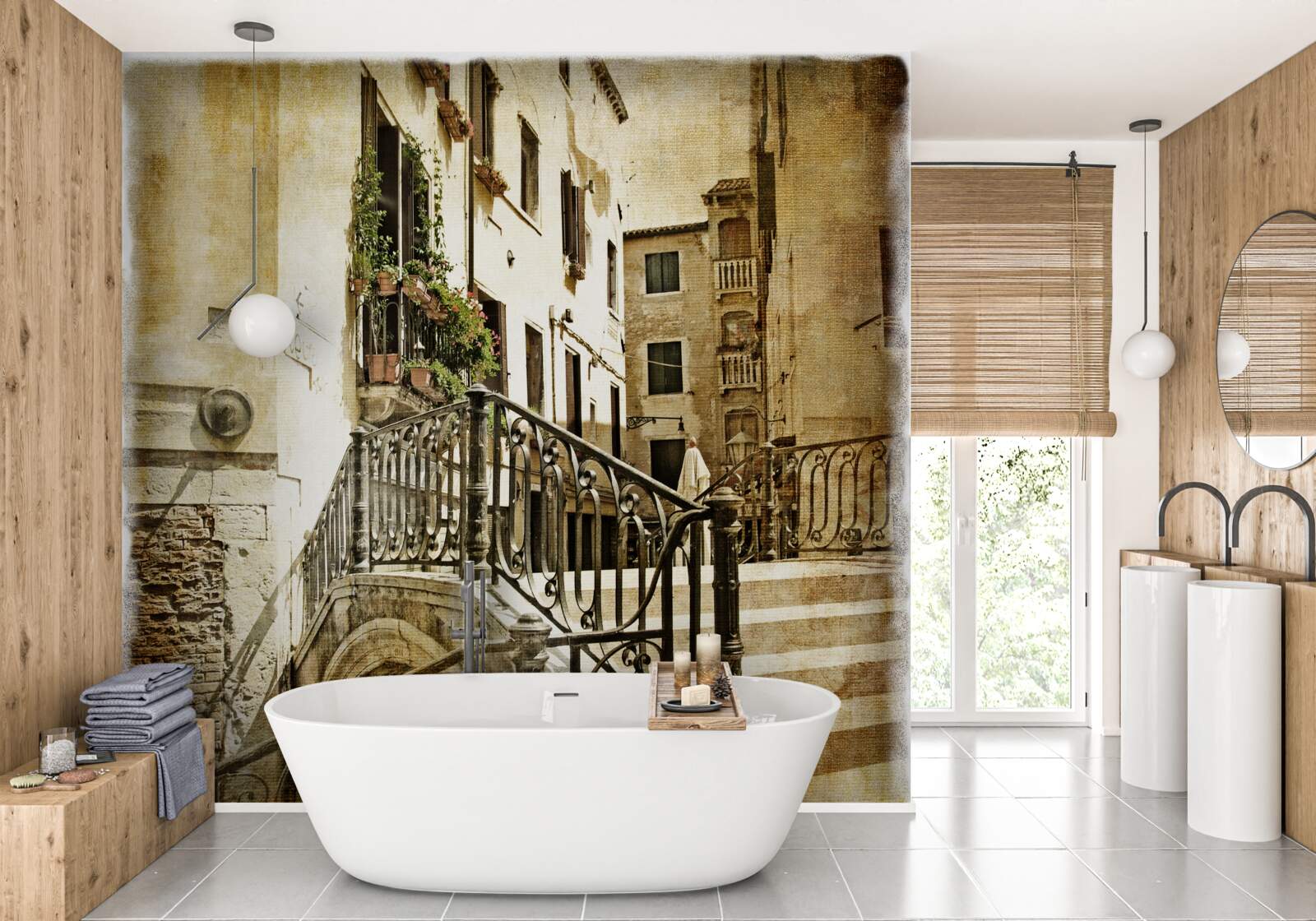 Fototapeta zničený most cezeňový kanál