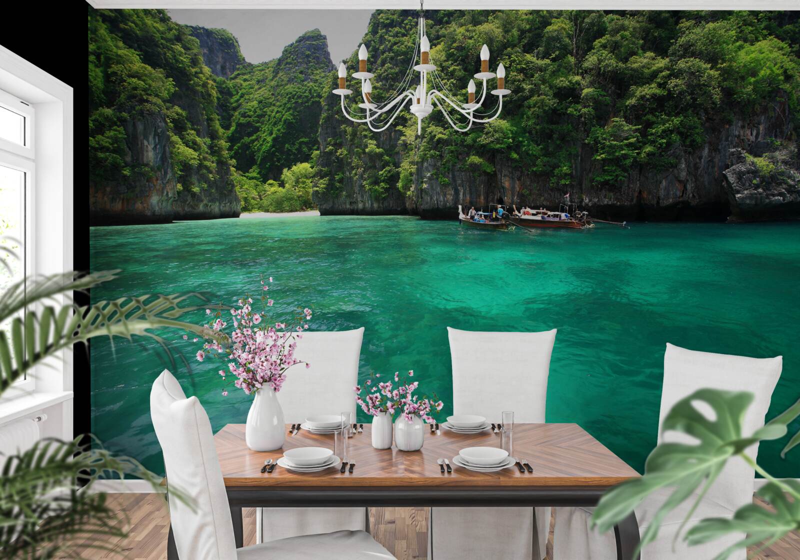 Fototapeta tyrkysové vody a smaragdové horské otovy