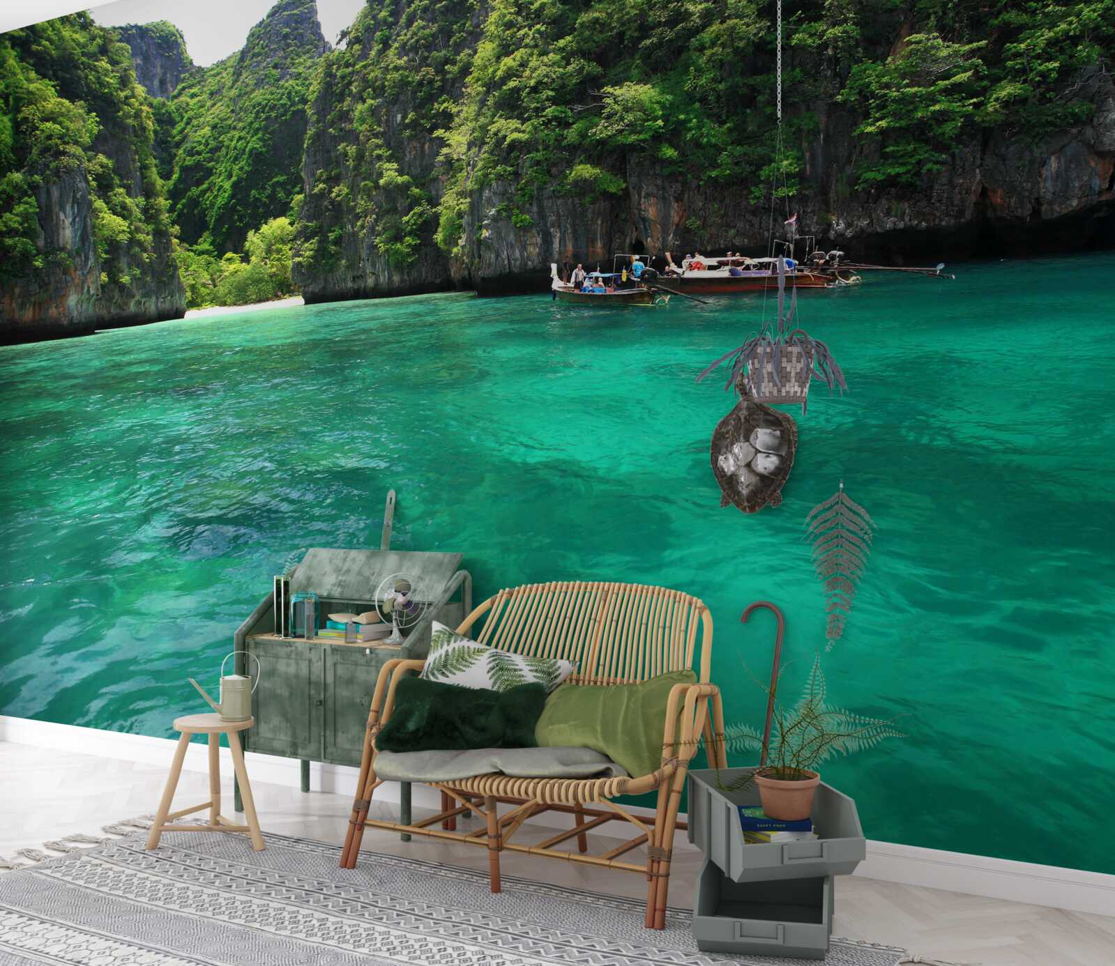 Fototapeta tyrkysové vody a smaragdové horské otovy