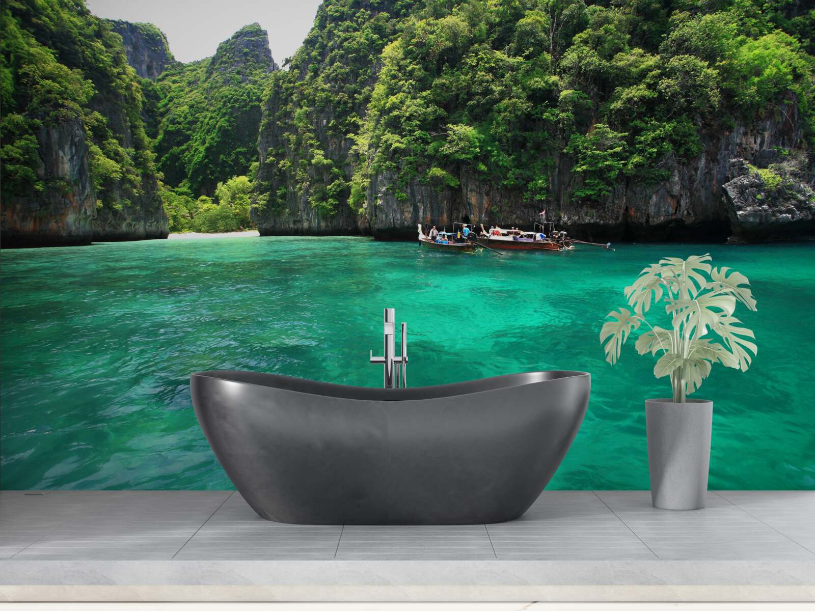 Fototapeta tyrkysové vody a smaragdové horské otovy