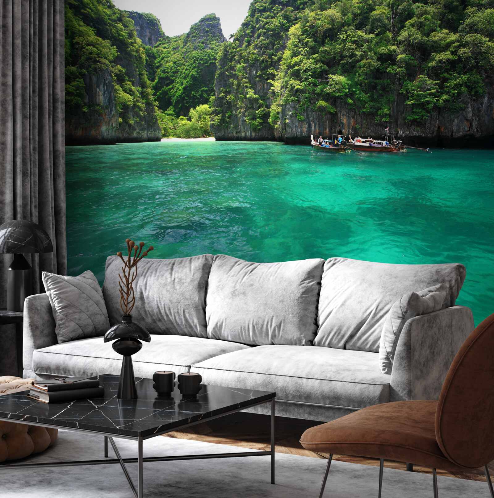 Fototapeta tyrkysové vody a smaragdové horské otovy