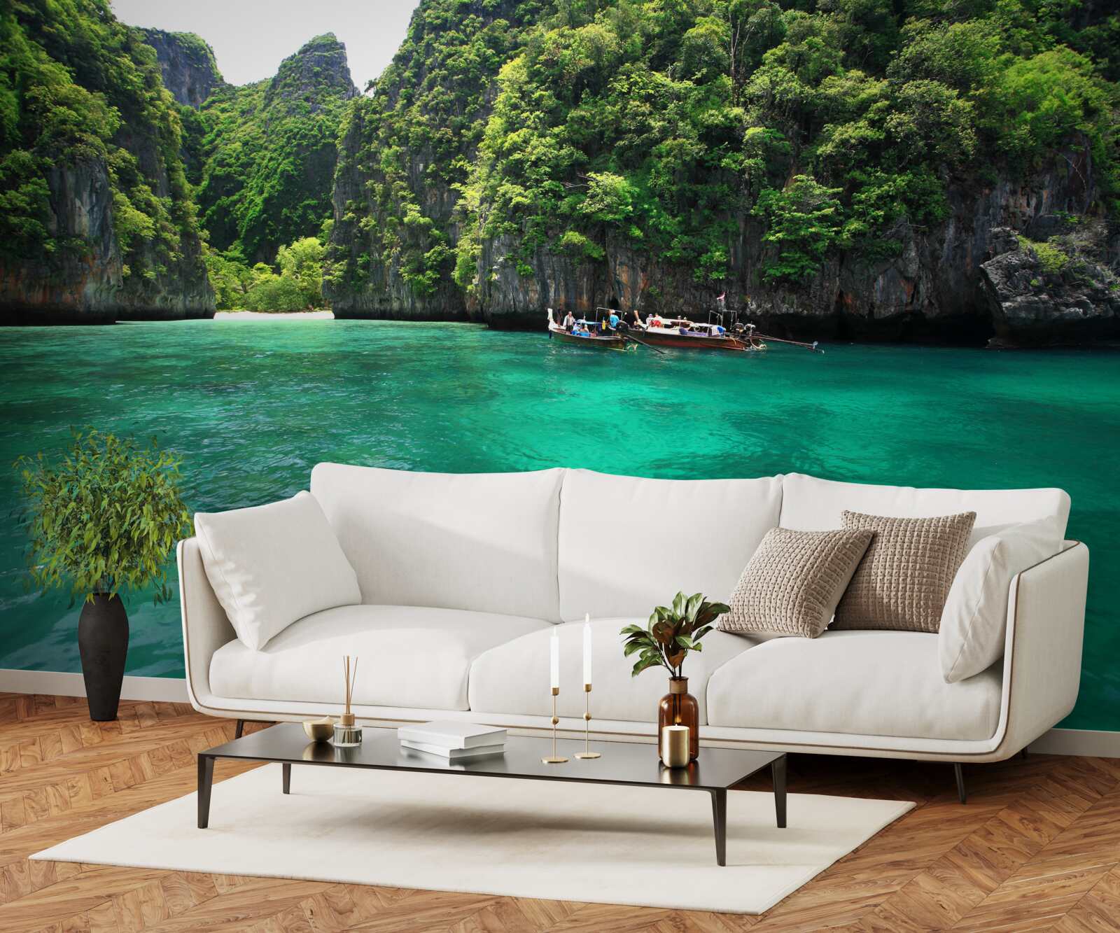 Fototapeta tyrkysové vody a smaragdové horské otovy