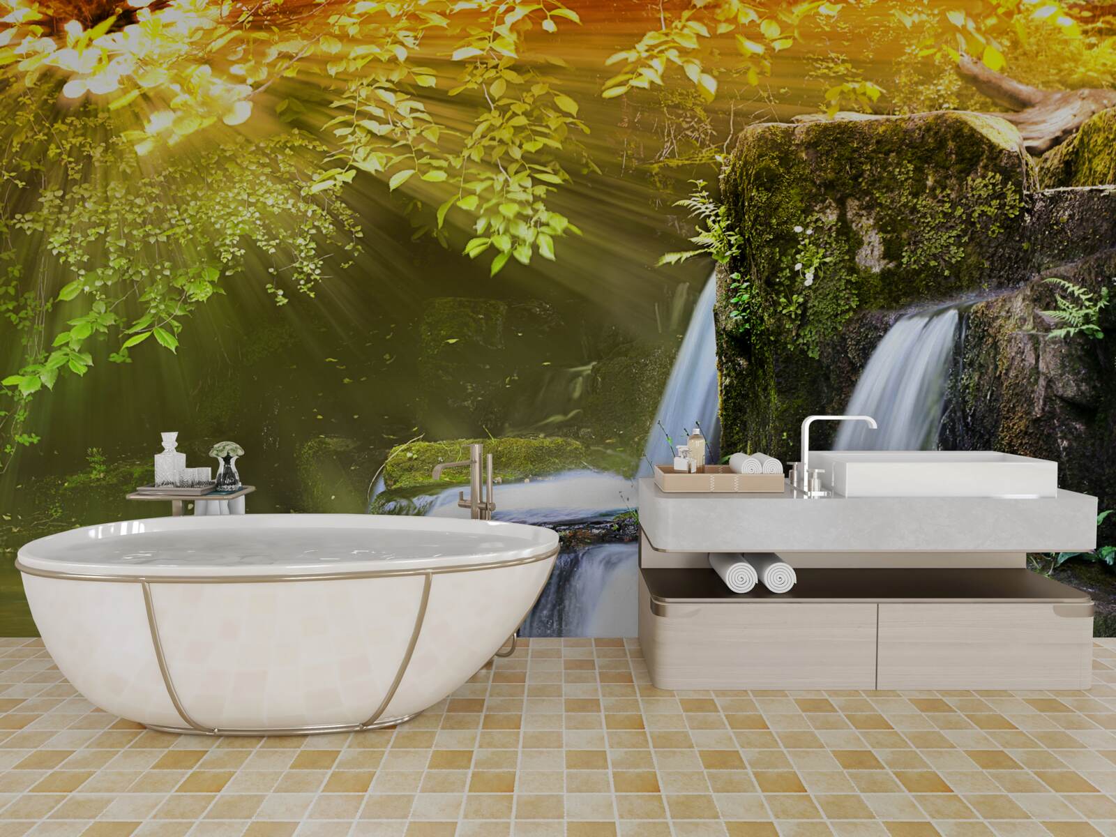 Fototapeta vodopád padajúci na soľ