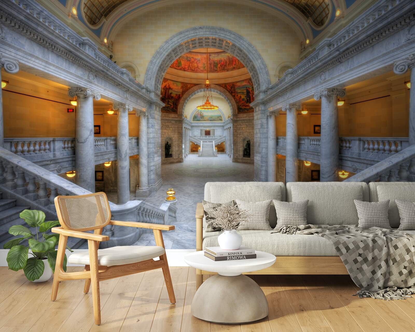 Fototapeta séria schodísk s oblúkovými ramenami