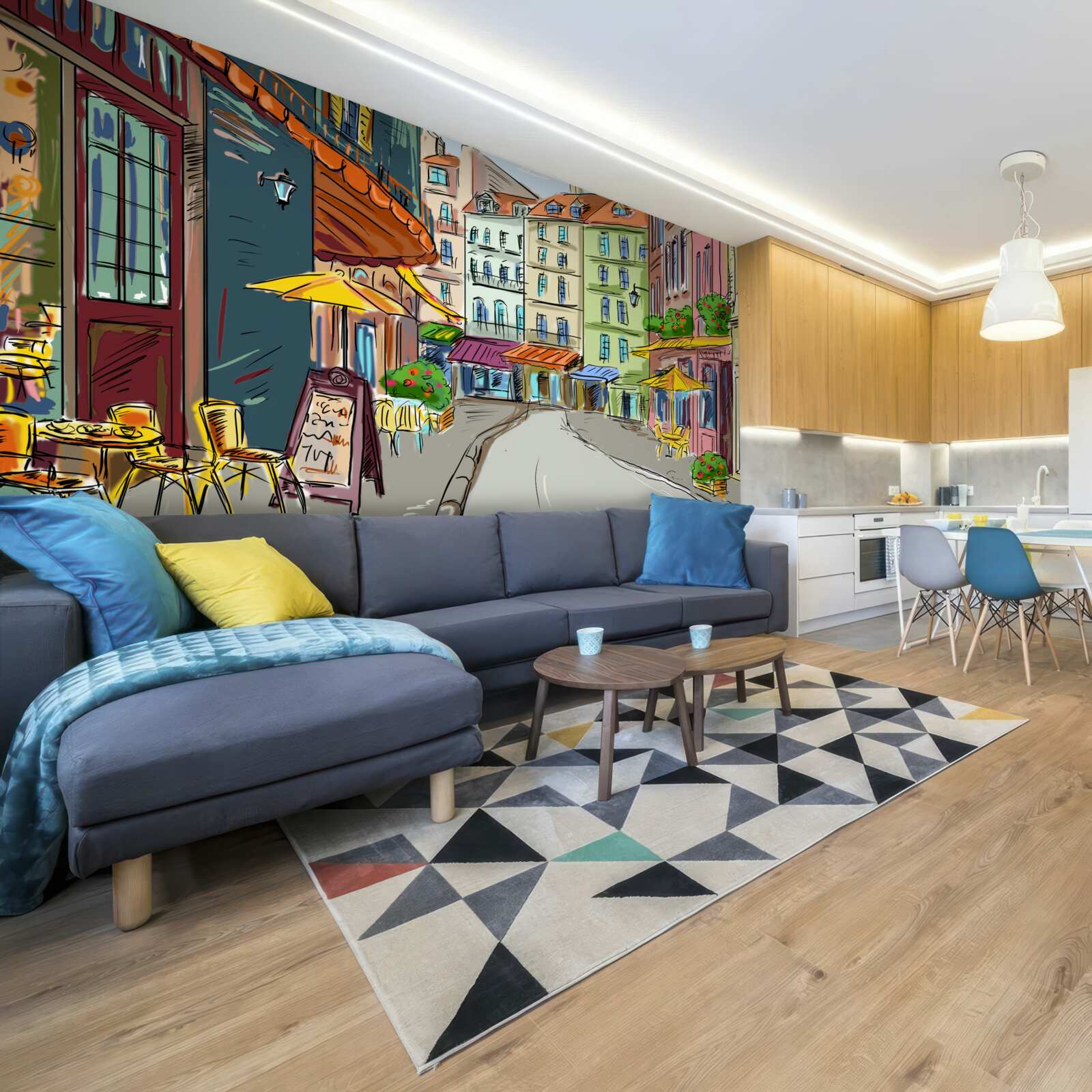 Fototapeta tichá a útulná ulica plná farieb