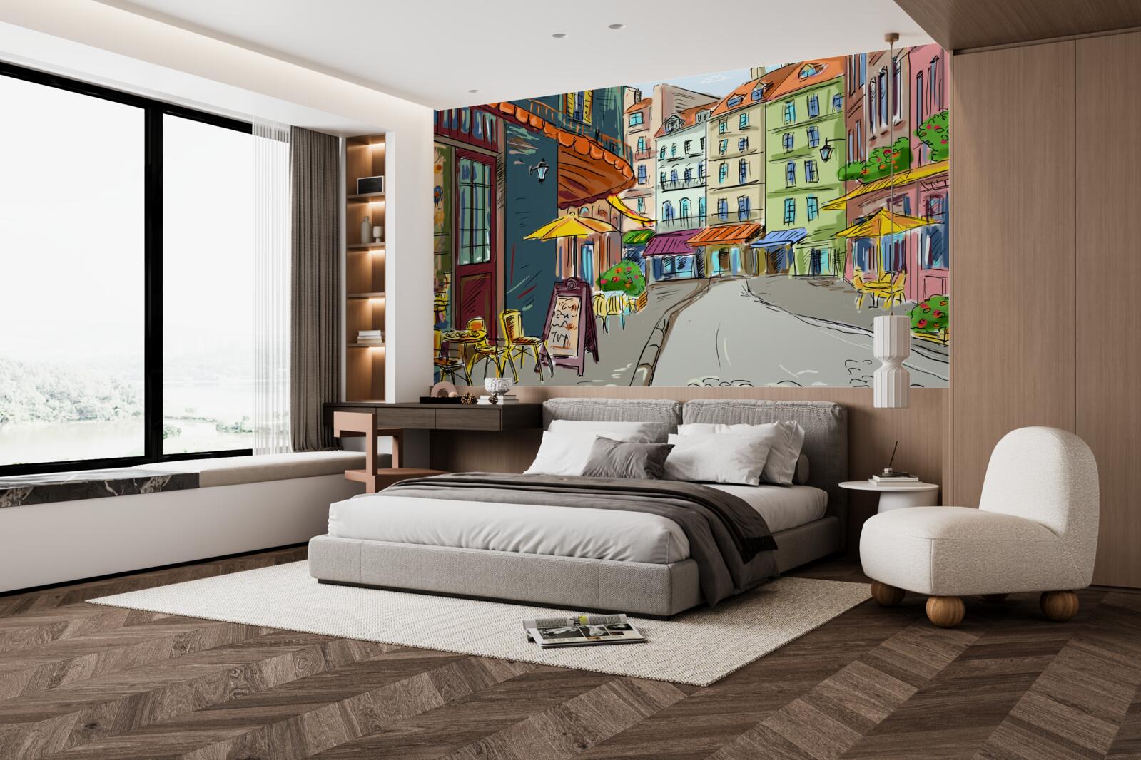 Fototapeta tichá a útulná ulica plná farieb