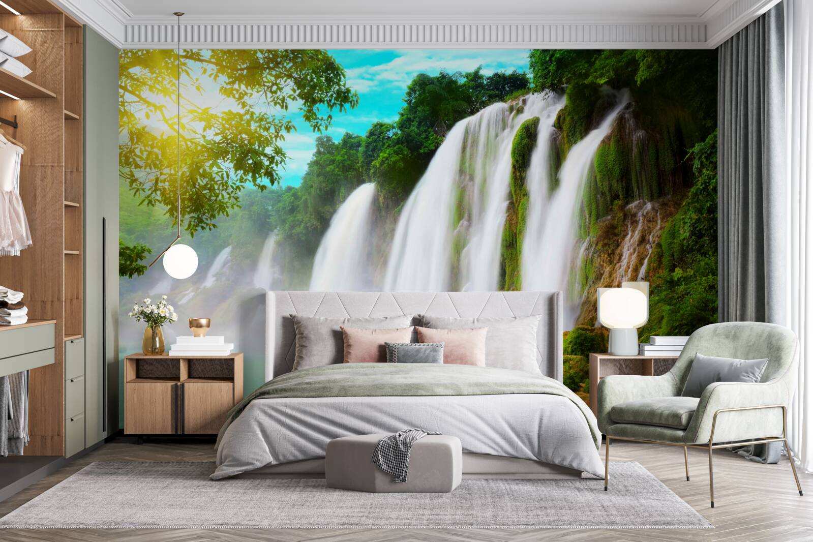 Fototapeta hlasný vodopád trblietajúci sú na soli