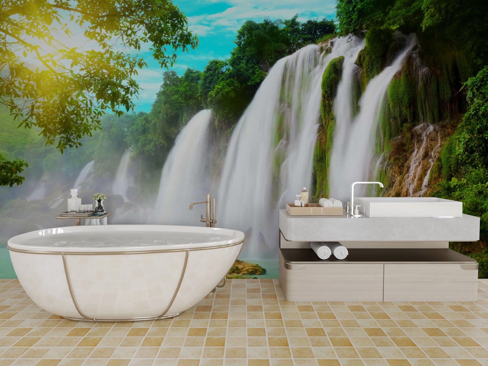 Fototapeta hlasný vodopád trblietajúci sú na soli