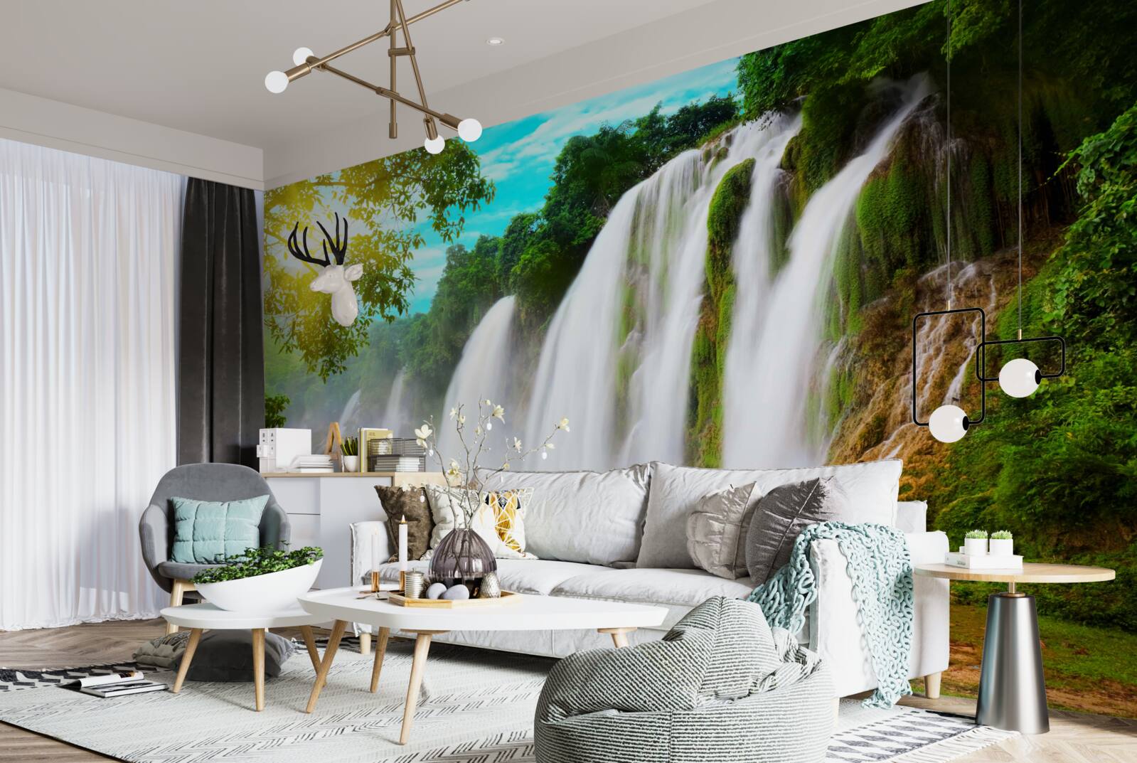 Fototapeta hlasný vodopád trblietajúci sú na soli