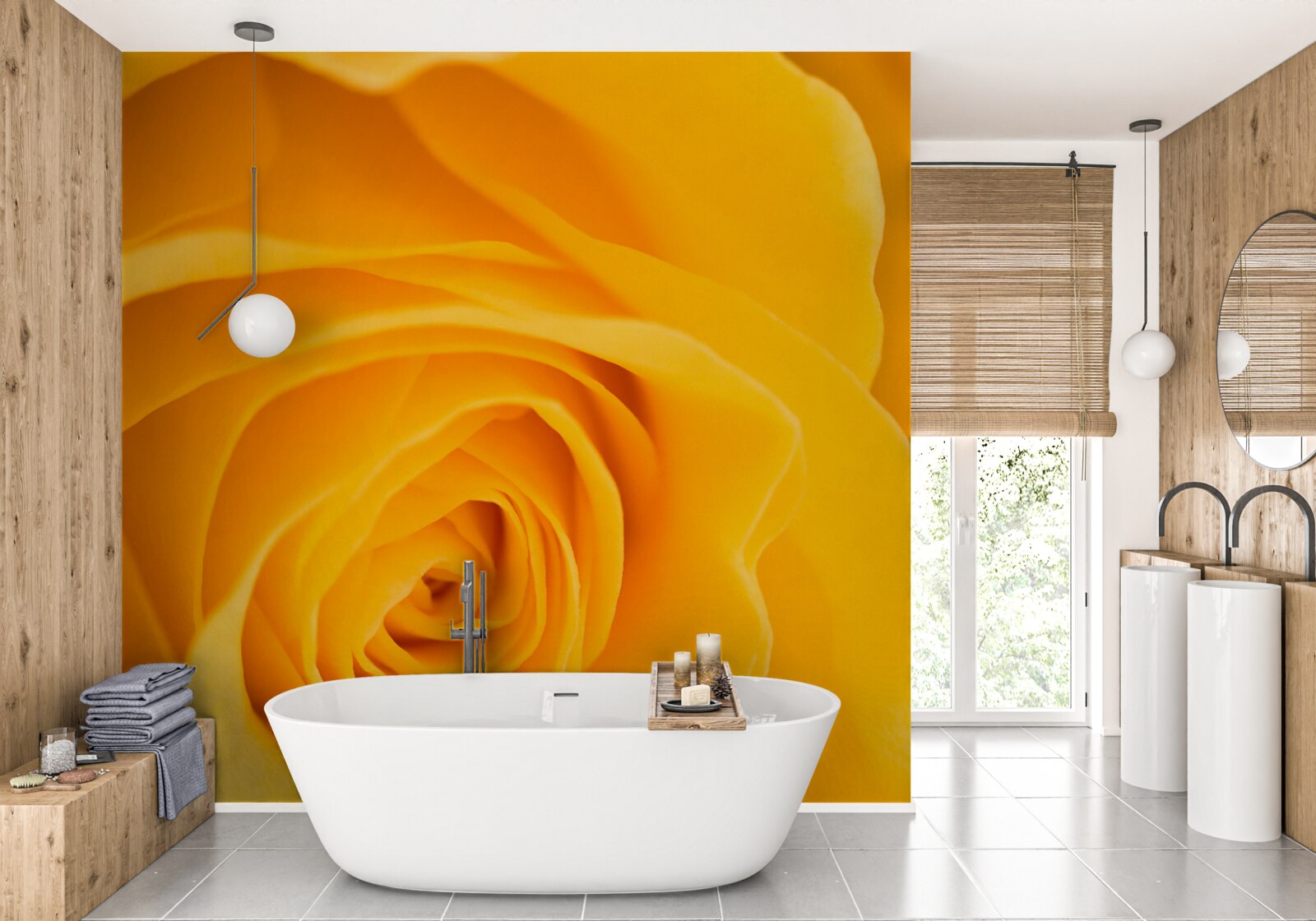 Fototapeta svieži žltý kvet ruže