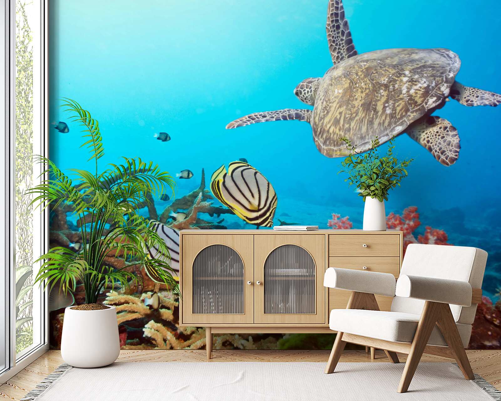 Fototapeta obyvatelia hlbín modrej vodnej hladiny