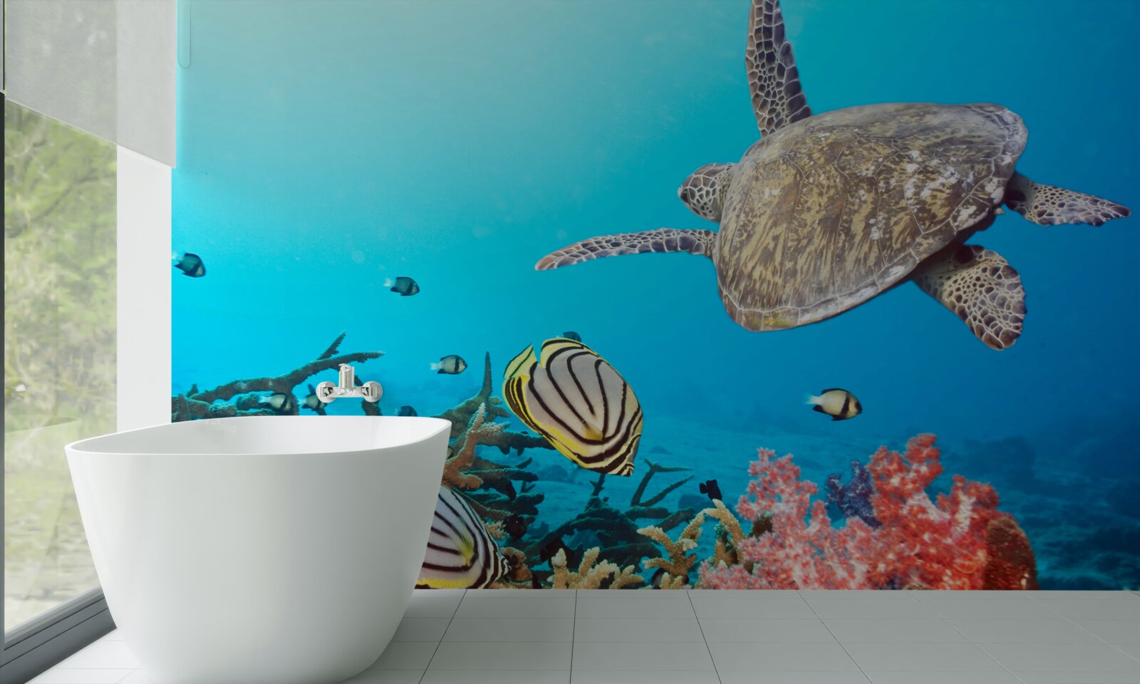 Fototapeta obyvatelia hlbín modrej vodnej hladiny