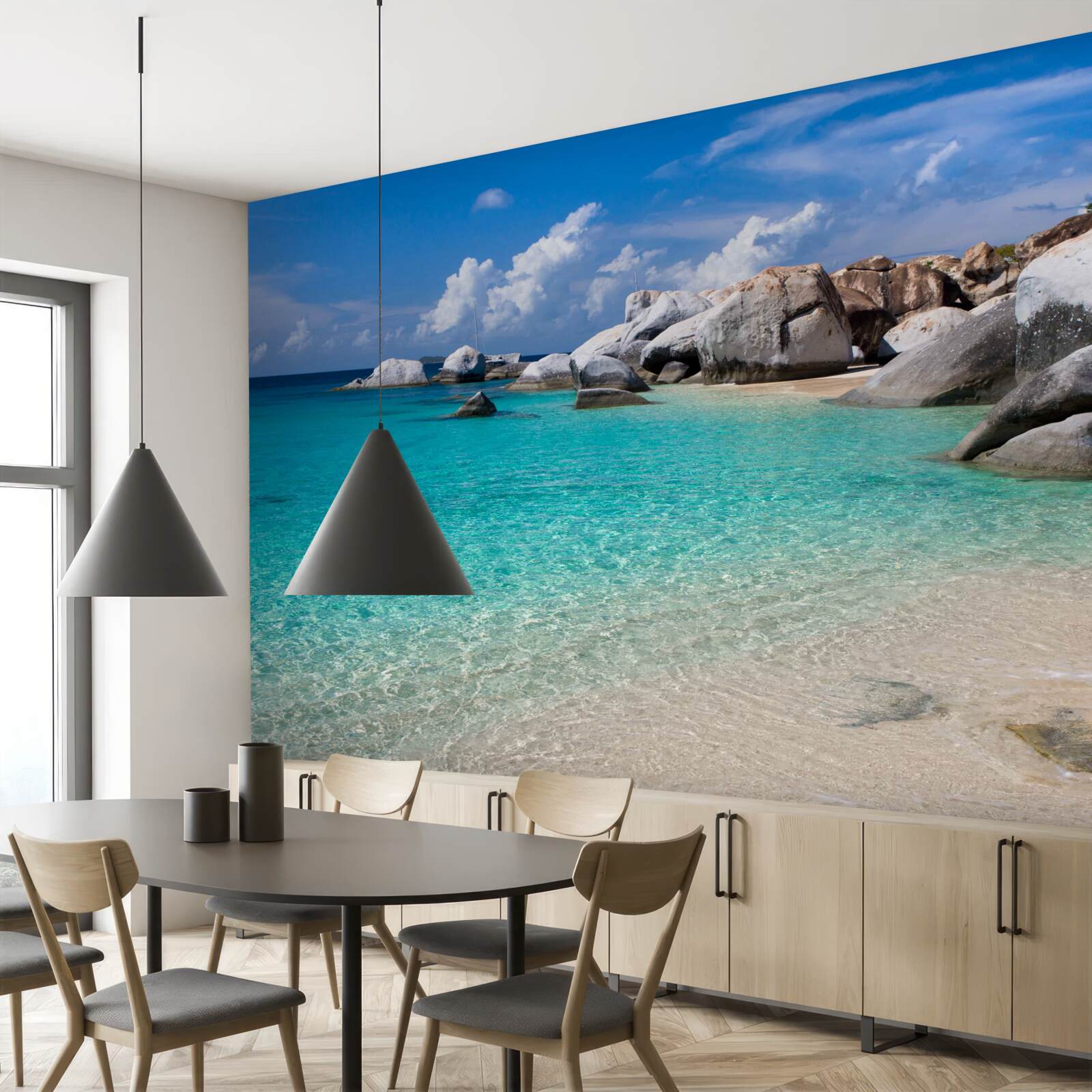 Fototapeta azúrové vody oceánu a piesočnaté pobrežie