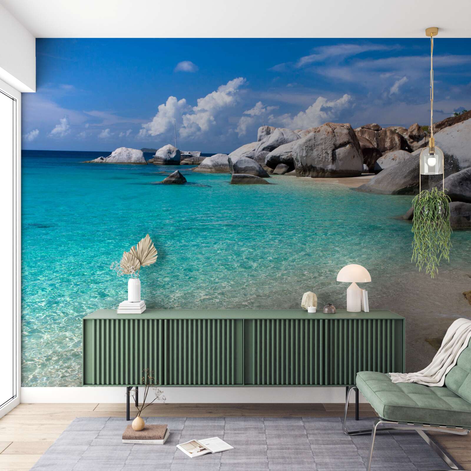 Fototapeta azúrové vody oceánu a piesočnaté pobrežie