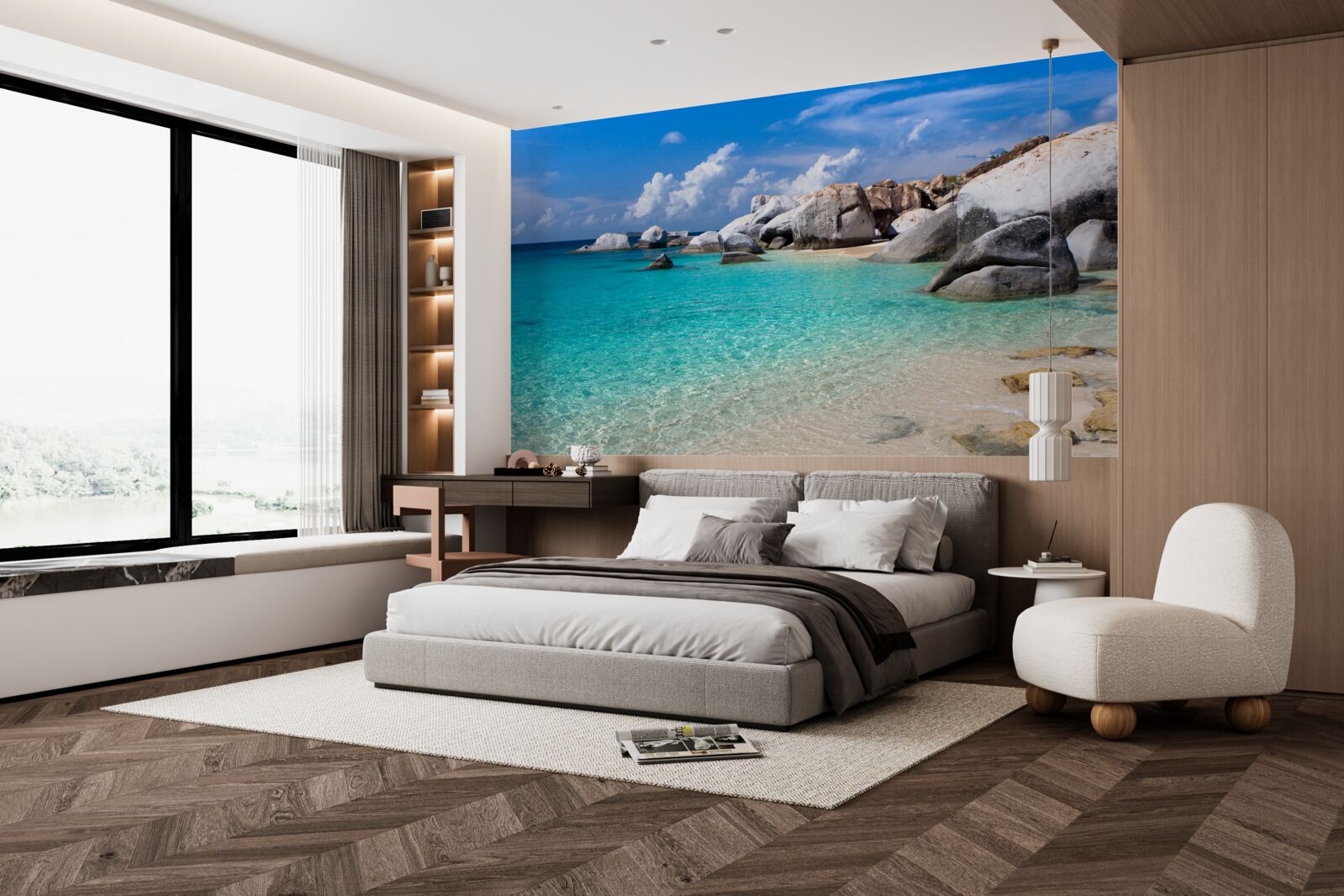 Fototapeta azúrové vody oceánu a piesočnaté pobrežie