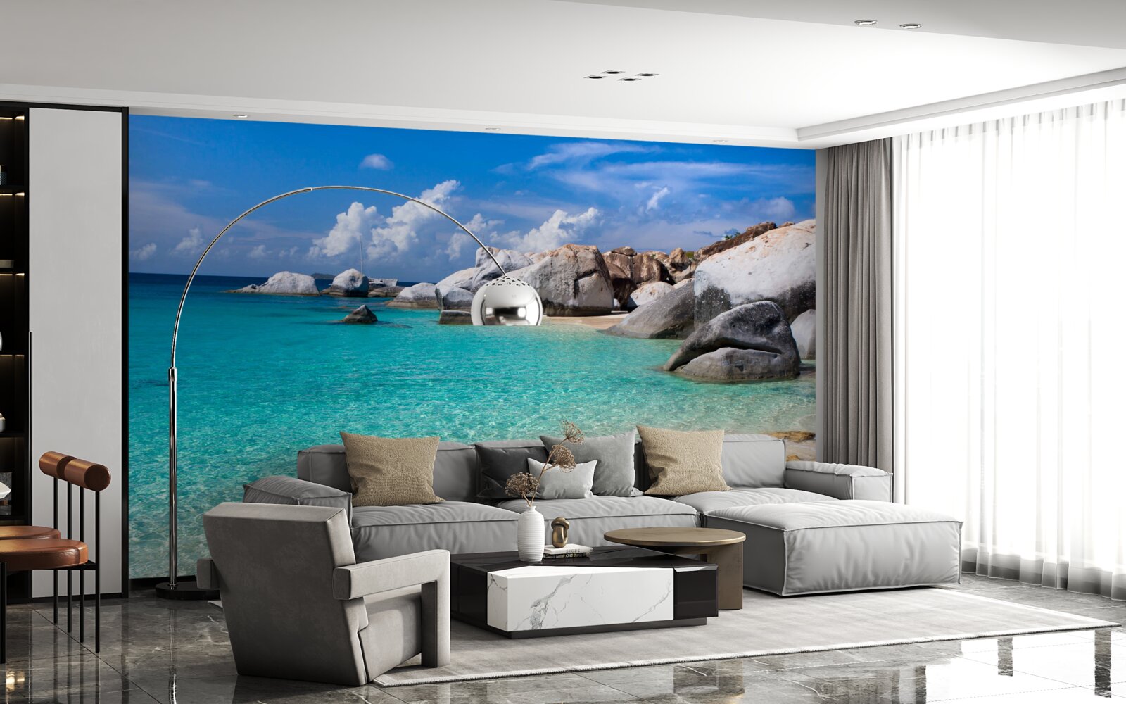 Fototapeta azúrové vody oceánu a piesočnaté pobrežie