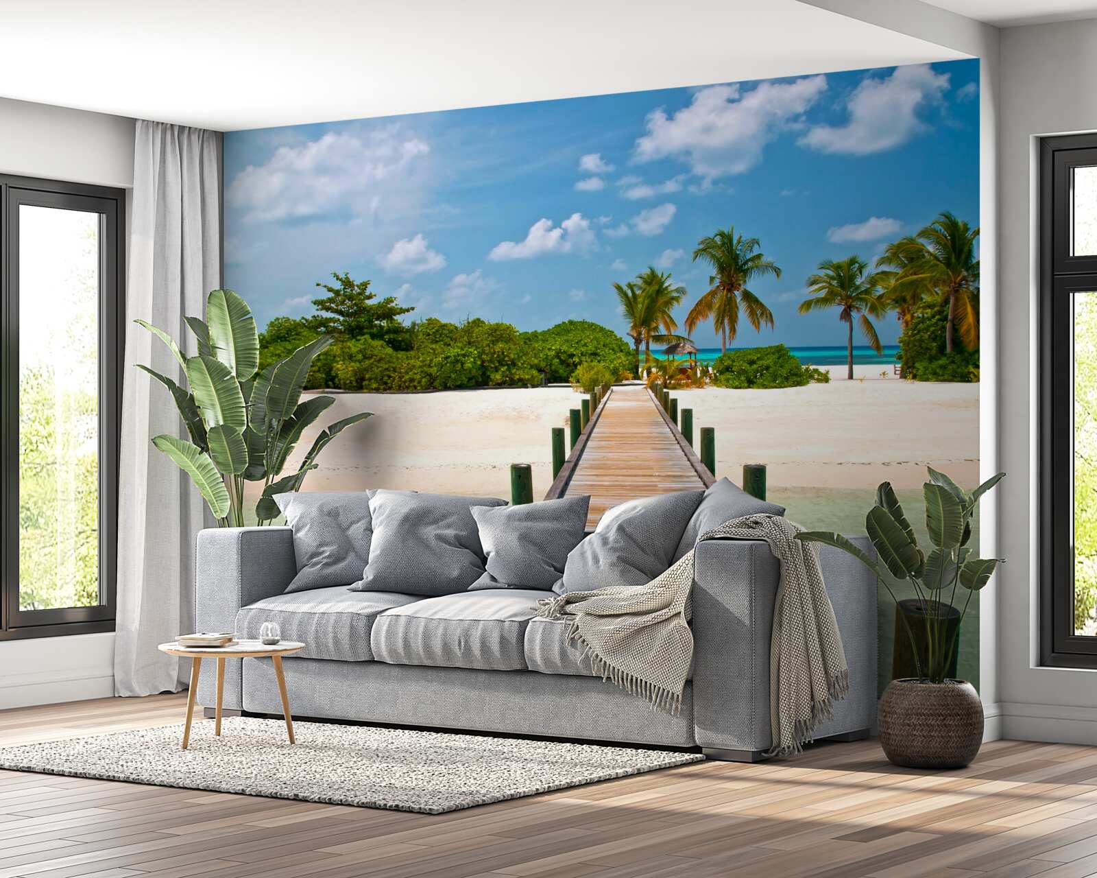 Fototapeta drevené piero na tropickom pobreží