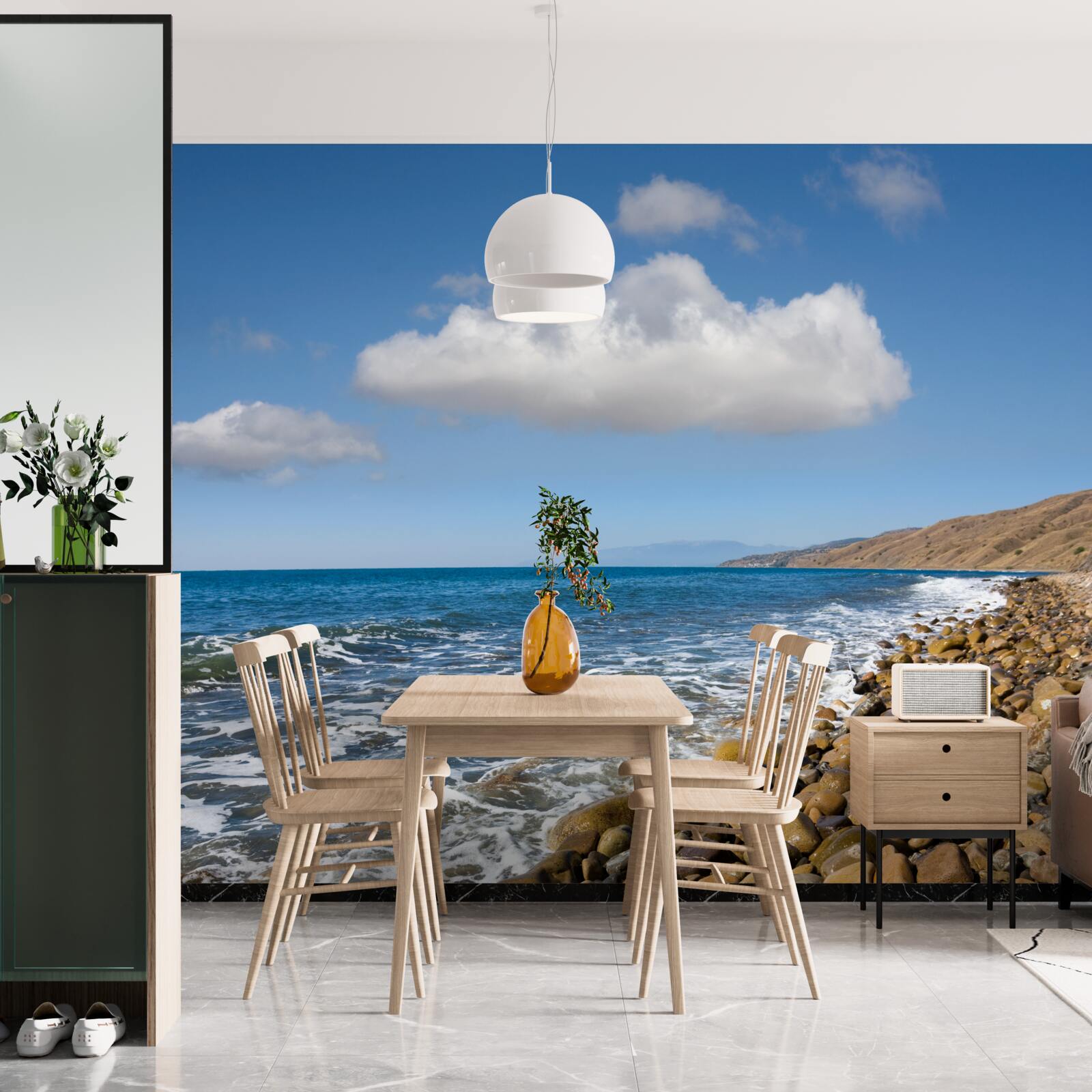 Fototapeta zurčiace vody zo skalnatého pobrežia