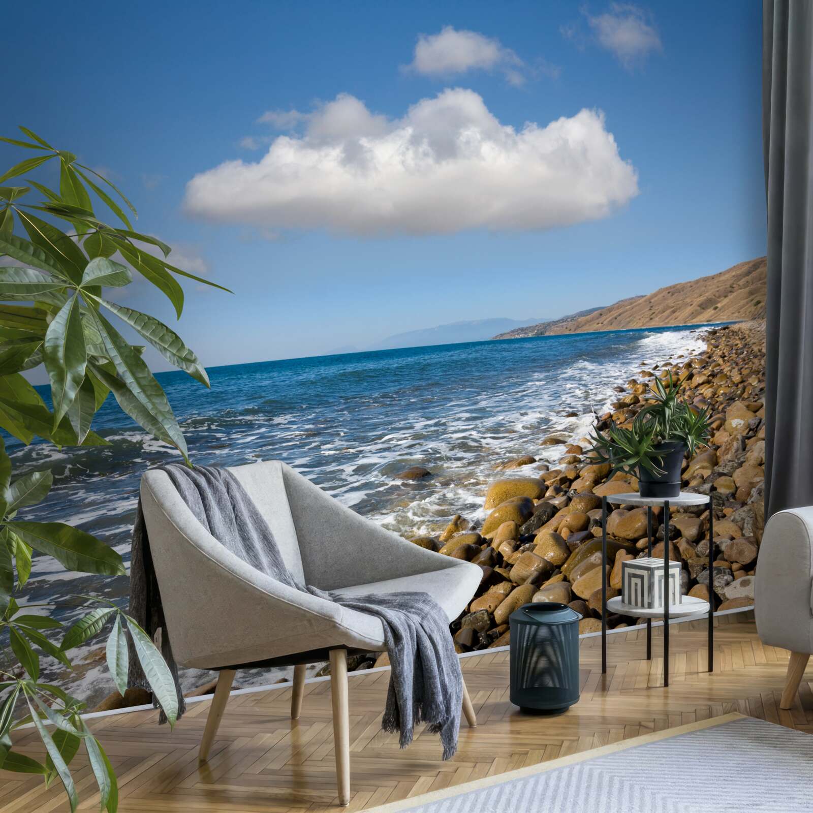 Fototapeta zurčiace vody zo skalnatého pobrežia