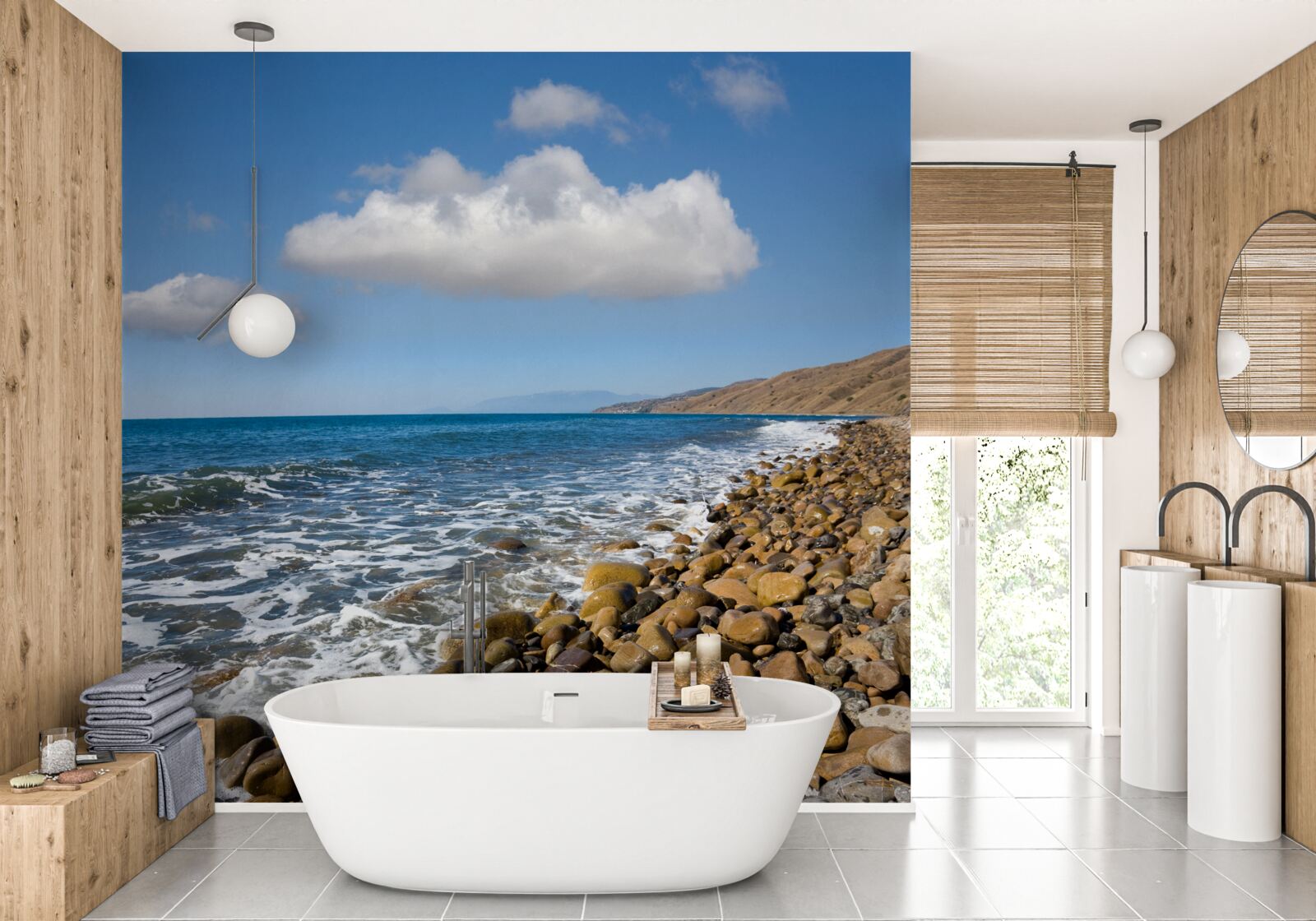 Fototapeta zurčiace vody zo skalnatého pobrežia